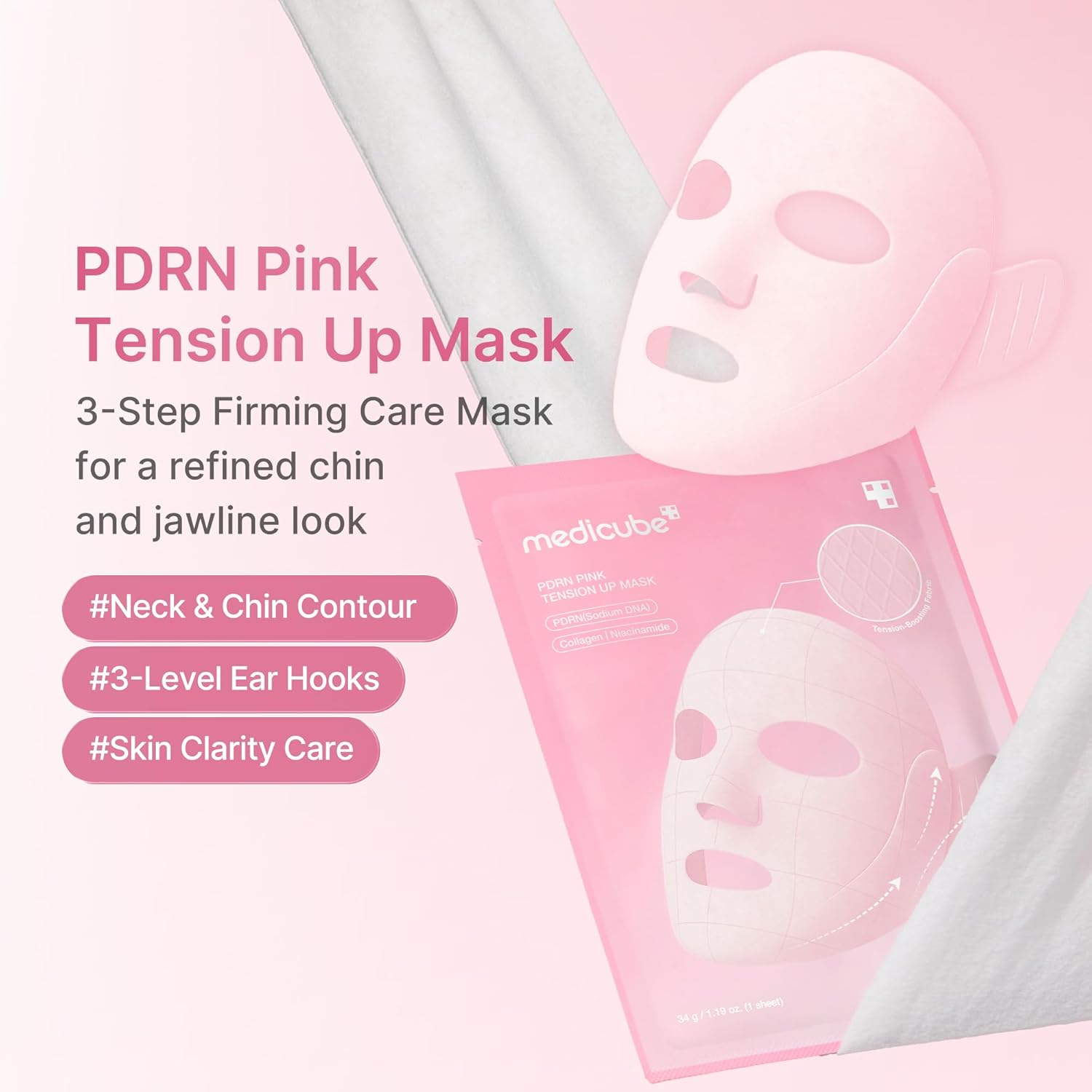 MASCARILLA FACIAL MEDICUBE PDRN PINK TENSION UP 3 PASOS - 2