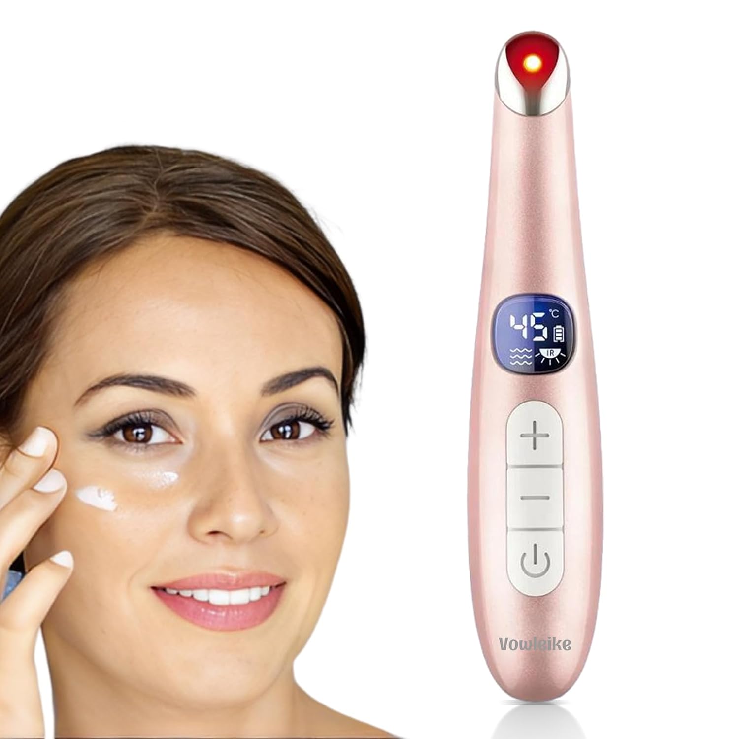 DISPOSITIVO PARA OJOS VOWLEIKE HEATED EYE WAND 3 EN 1 COLOR DORADO ROSA - 1