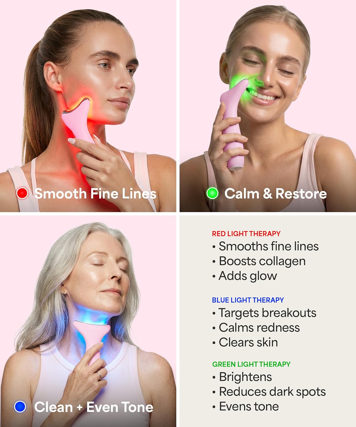 MASAJEADOR FACIAL REVOMADIC REVO GENIE CON LUZ LED Y CALOR - 3