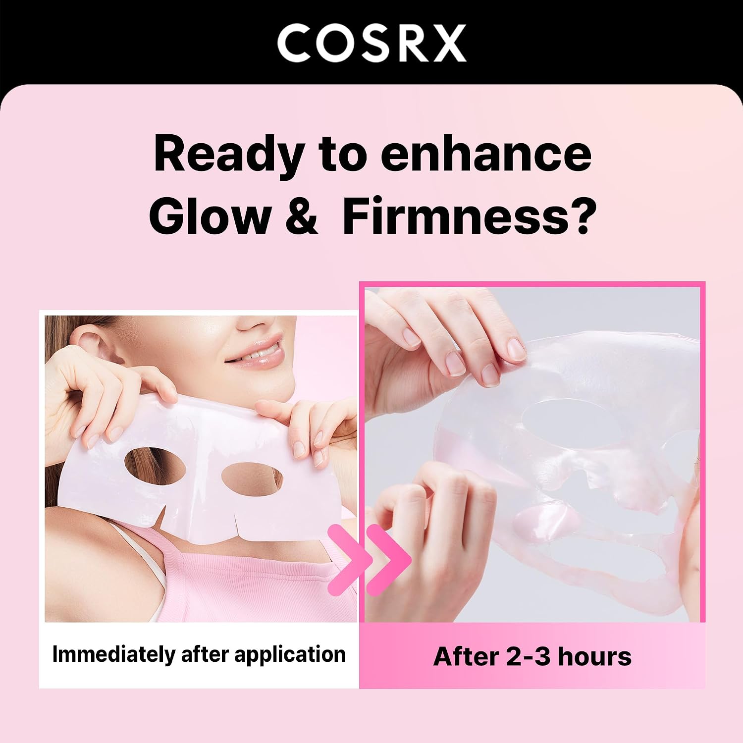 MASCARILLA FACIAL COSRX PINK PEPTIDES COLLAGEN LIFTING GLOW HYDROGEL 3 UNIDADES - 2