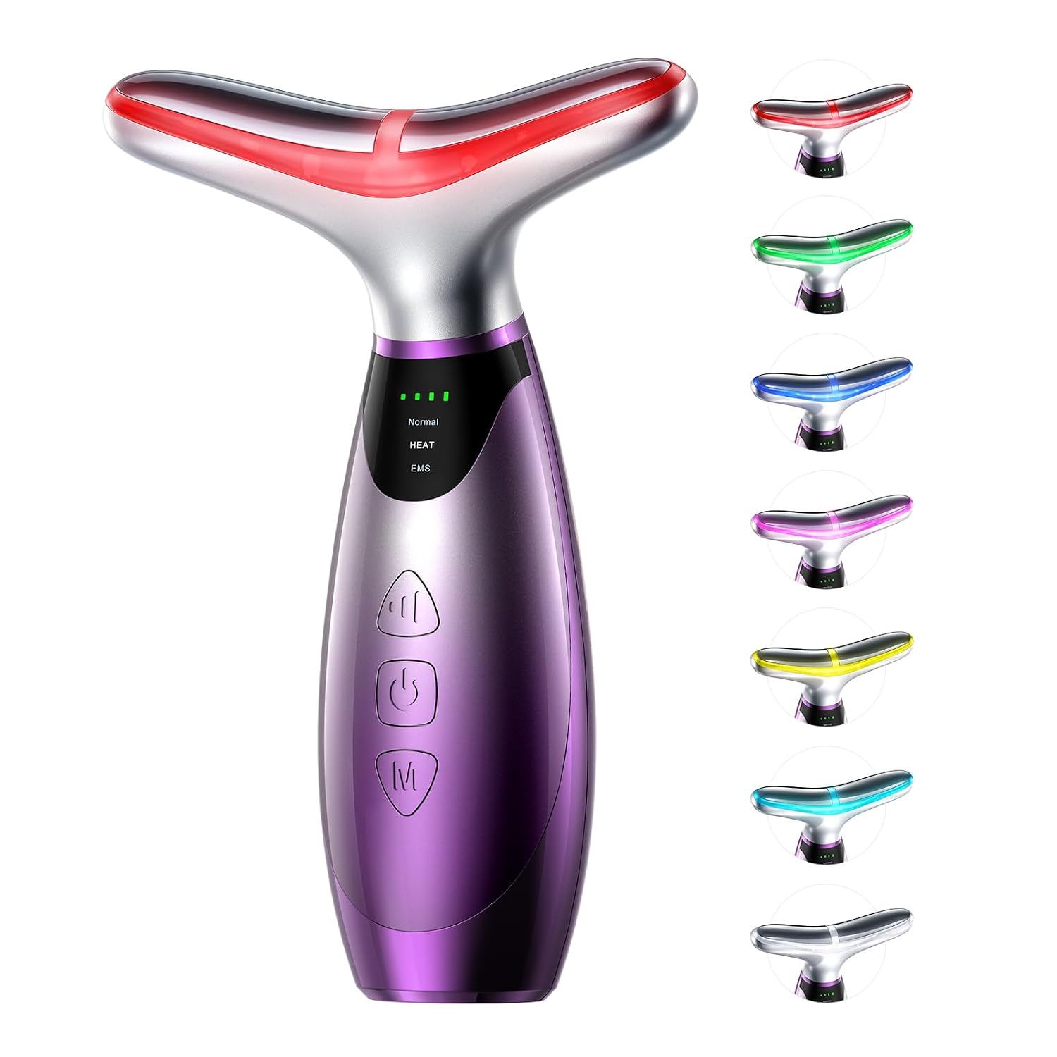 MASAJEADOR FACIAL PEDETE CON TERAPIA DE LUZ ROJA 7 COLORES PARA ROSTRO Y CUELLO - 1