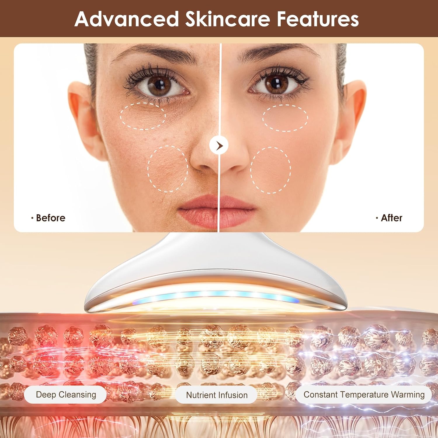 MASAJEADOR FACIAL PARA OJOS RNAIX DUAL HEAD CON CALOR Y VIBRACIÓN - 5