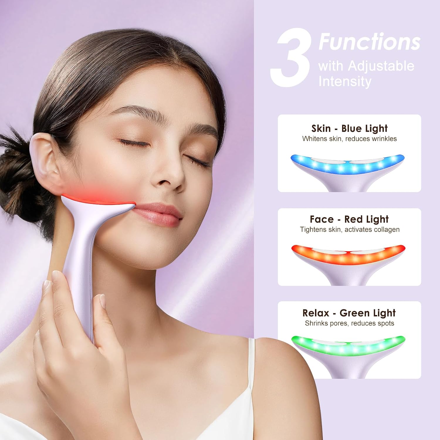 MASAJEADOR DE CUELLO Y ROSTRO RNAIX CON CALOR Y VIBRACIÓN RECARGABLE USB - 2