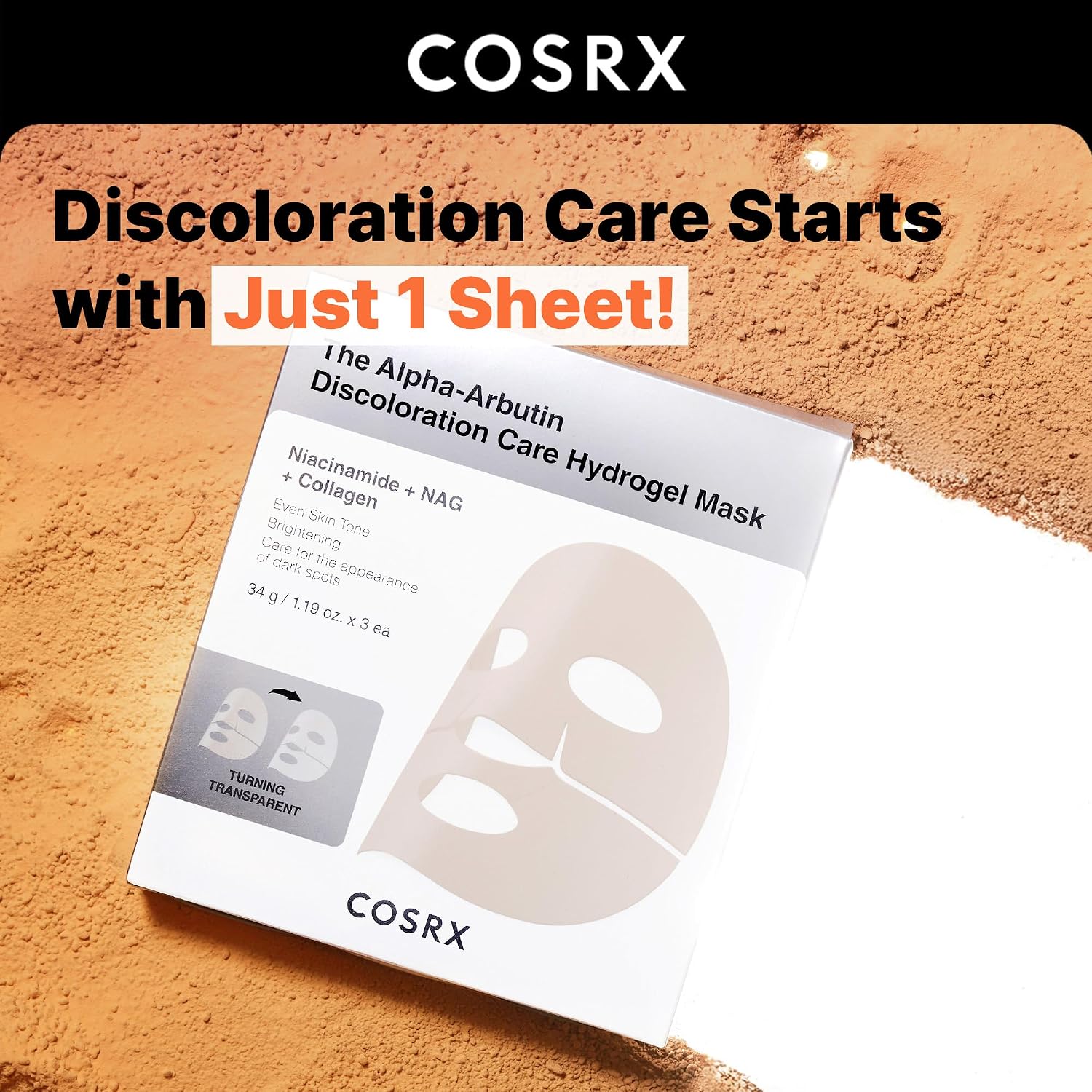 MASCARILLAS FACIALES COSRX THE ALPHA-ARBUTIN HYDROGEL 3 UNIDADES - 3