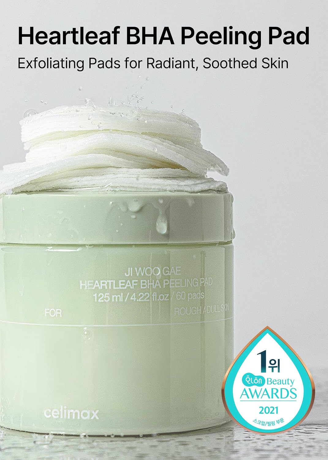 MASCARILLA FACIAL CELIMAX JI.WOO.GAE HEARTLEAF BHA PEELING PAD 60 UNIDADES - 2