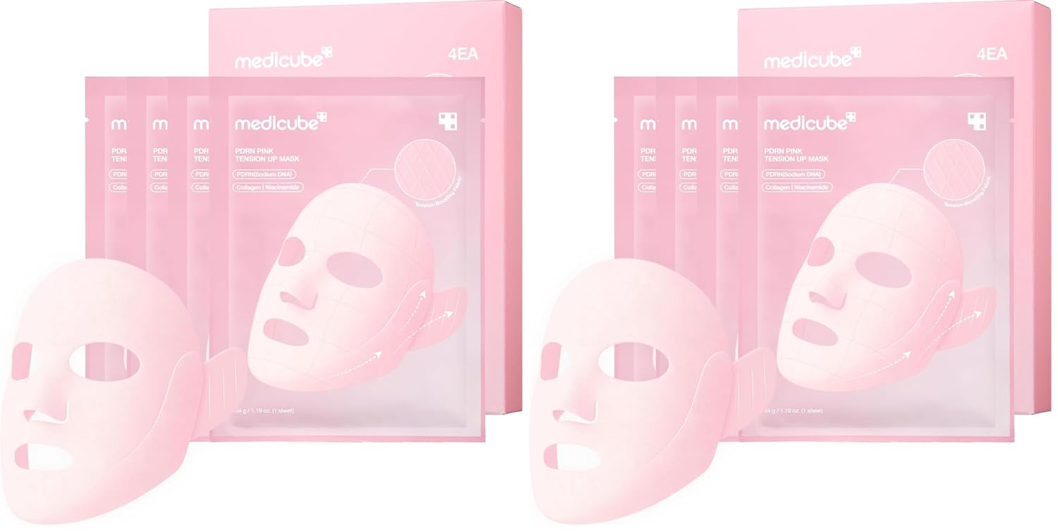 MASCARILLA FACIAL MEDICUBE PDRN PINK TENSION UP 3 PASOS PACK 2 - 1