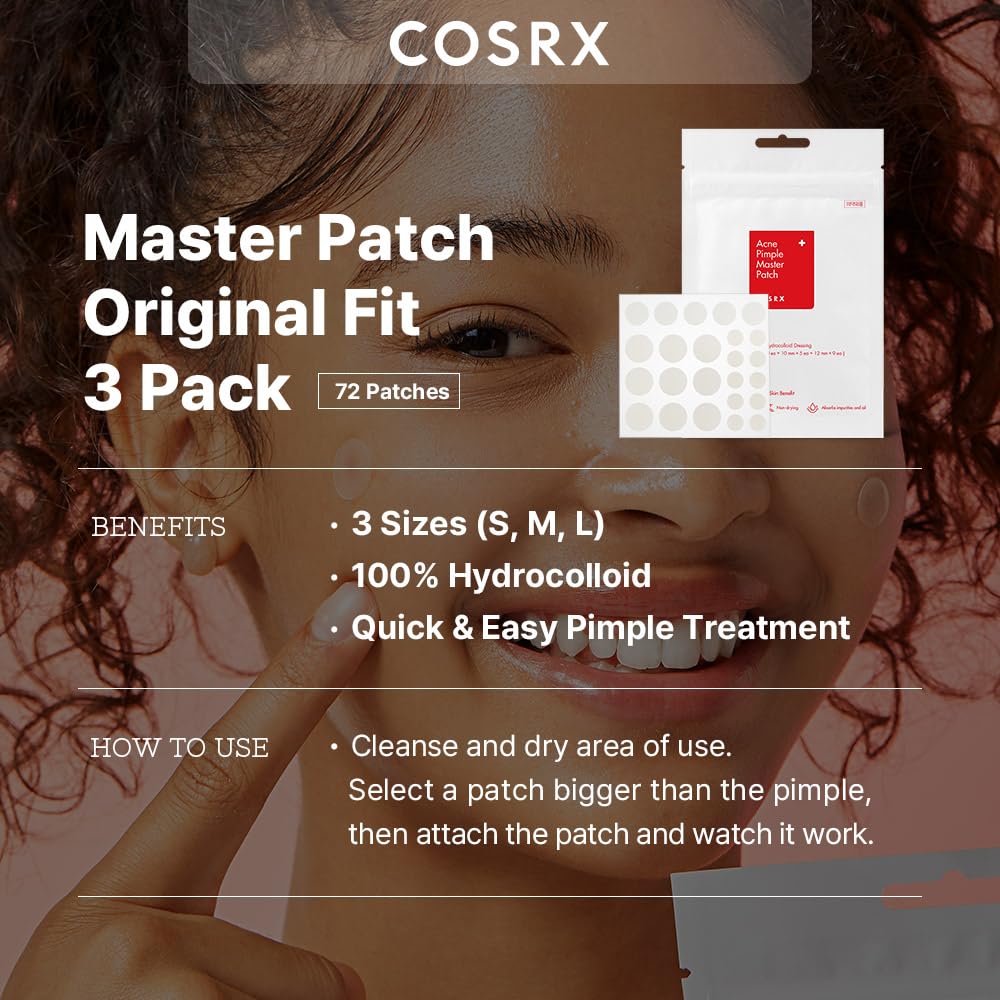 PARCHE PARA ACNÉ COSRX ACNE PIMPLE PATCHES HIDROCOLOIDE 72 UNIDADES 3 TAMAÑOS - 2