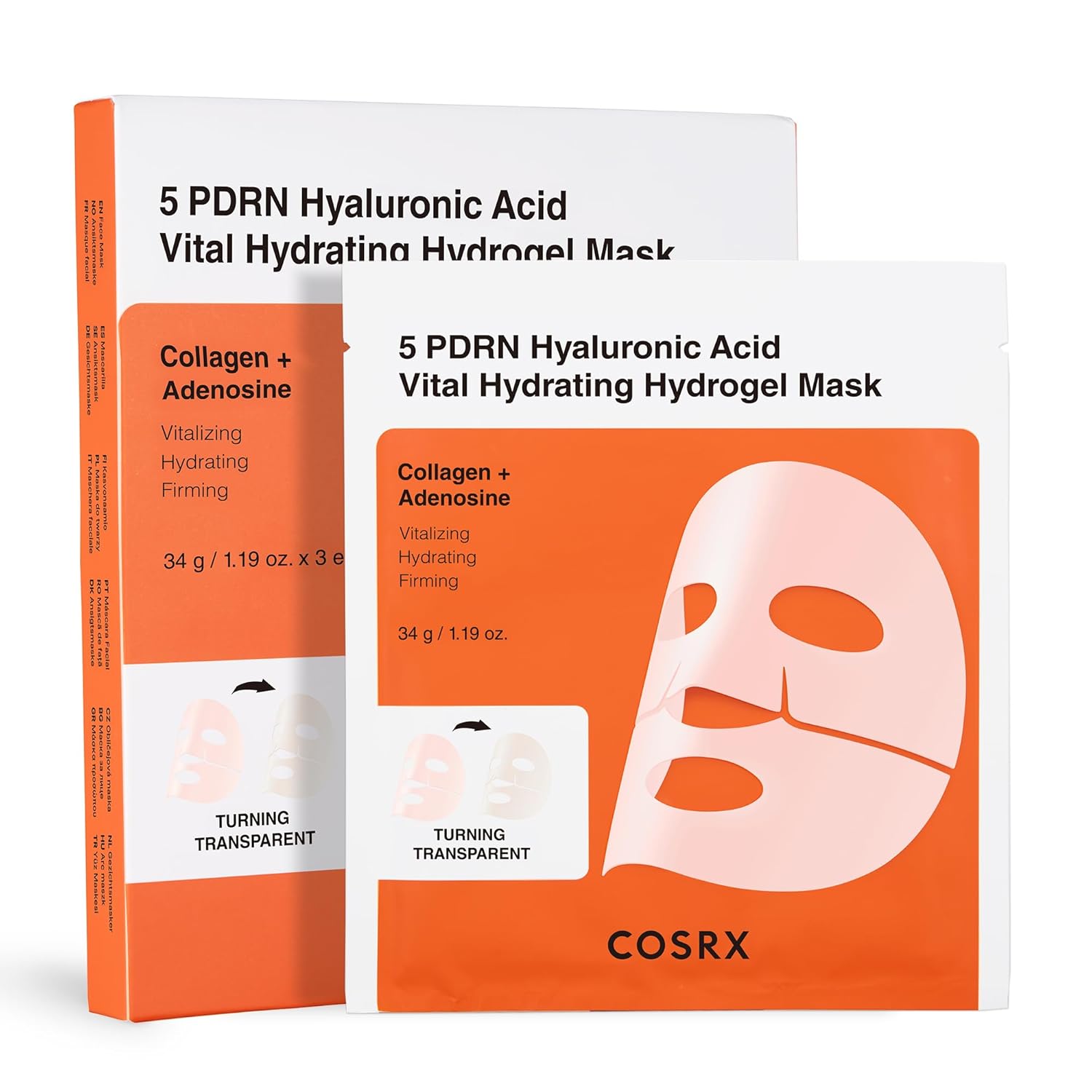 MASCARILLA FACIAL COSRX 5 PDRN HYALURONIC HYDROGEL 34G X 3 UNIDADES - 1