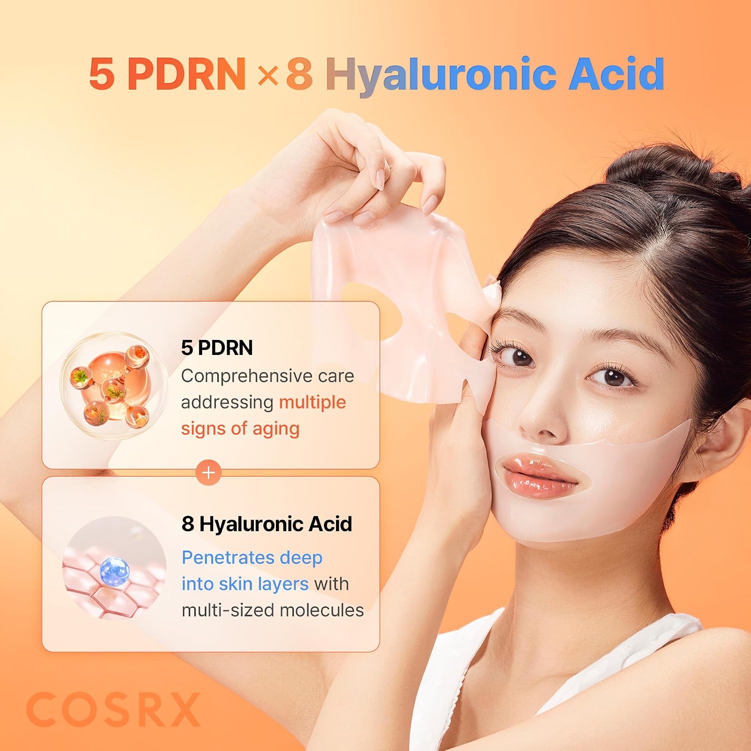 MASCARILLA FACIAL COSRX 5 PDRN HYALURONIC HYDROGEL 34G X 3 UNIDADES - 5