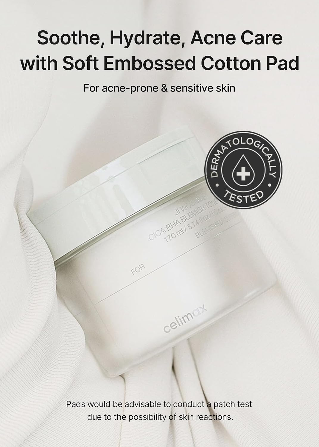 TONER PAD CELIMAX JI.WOO.GAE CICA BHA BLEMISH 60 UNIDADES - 4