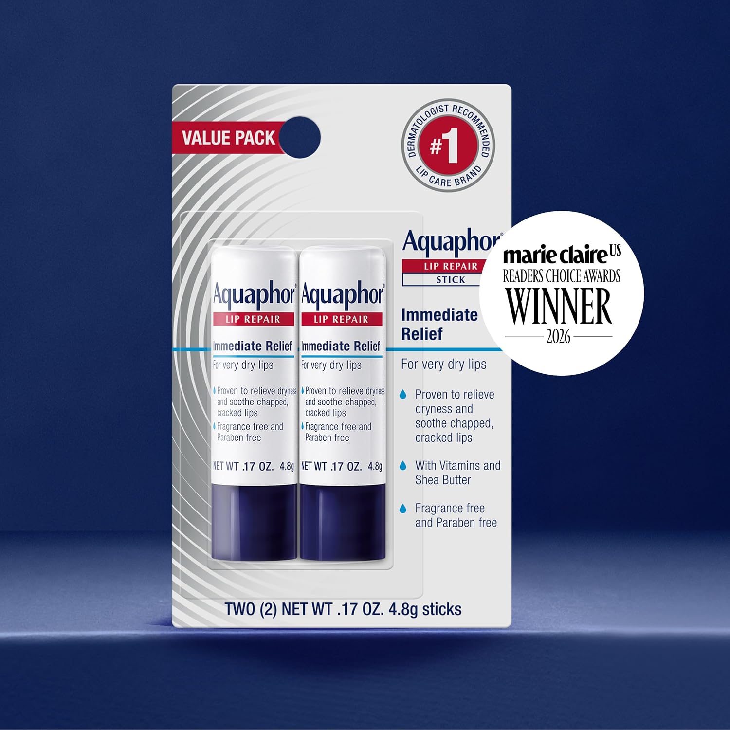 BÁLSAMO LABIAL AQUAPHOR LIP REPAIR STICK PACK 2 X 0.17 OZ - 2