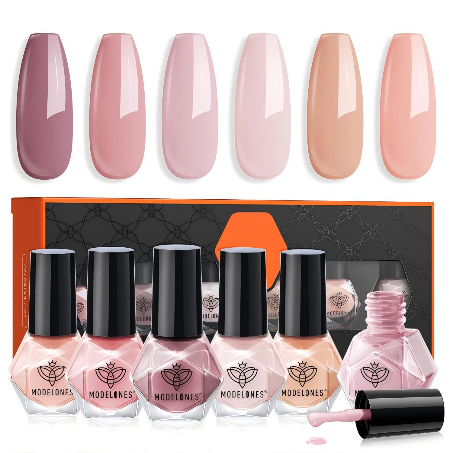 ESMALTES MODELONES SET 6 COLORES NUDE NEUTRO - 1