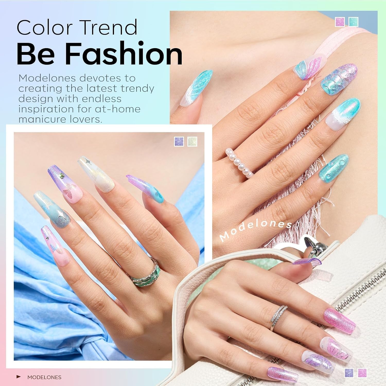 ESMALTES EN GEL MODELONES SET 6 COLORES GLITTER - 3