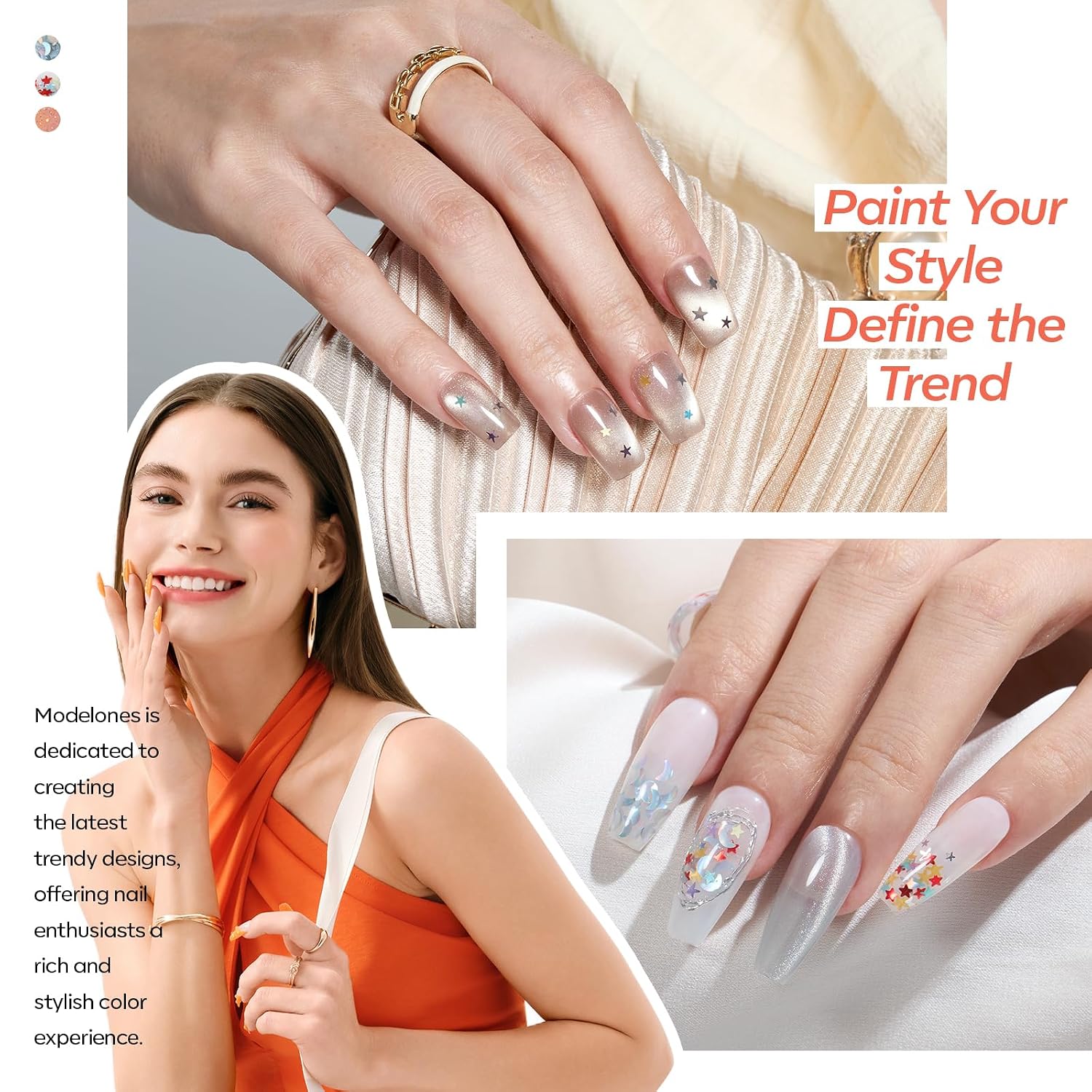 ESMALTES EN GEL MODELONES CAT EYE SET 6 COLORES NUDE Y MARRÓN CON GLITTER - 5