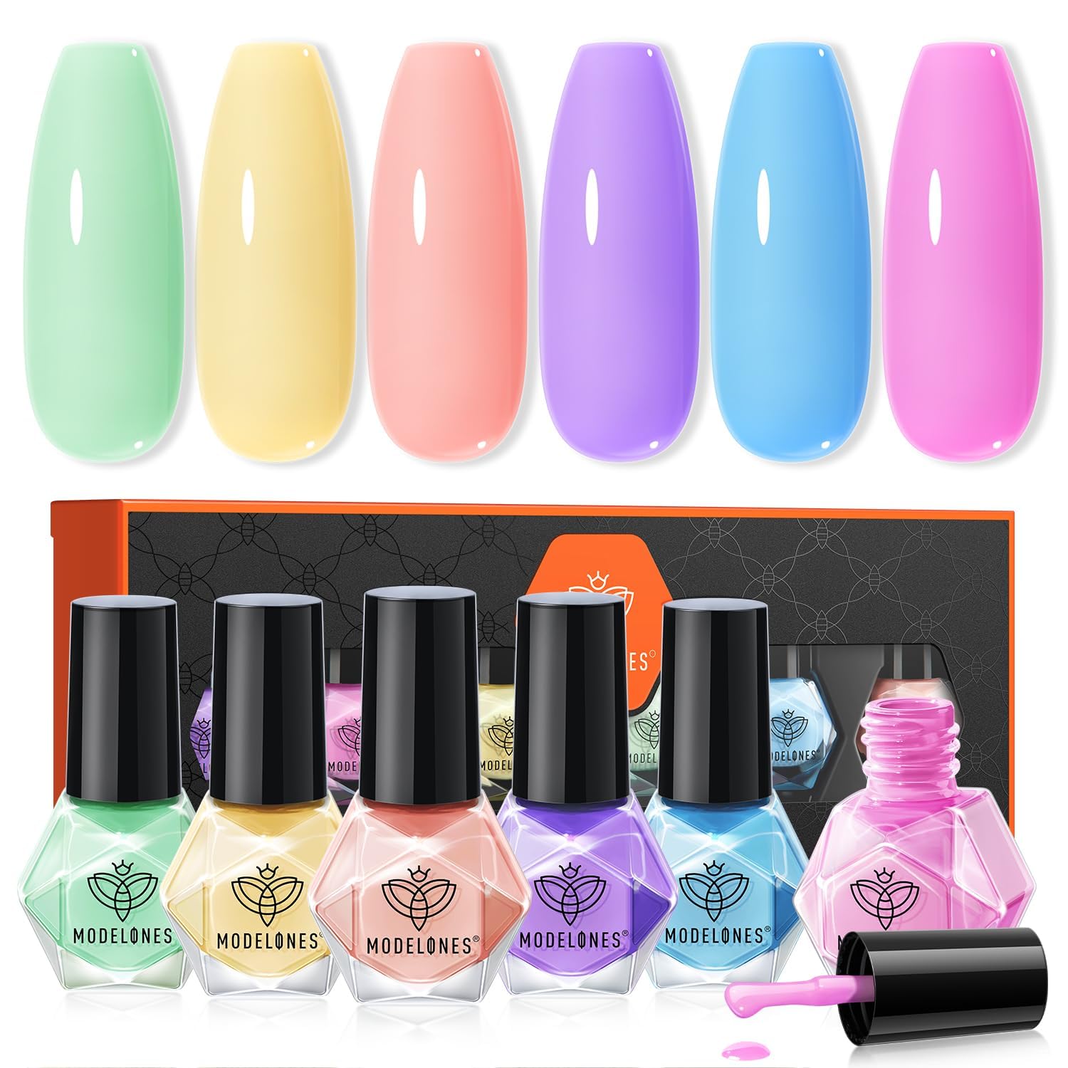 ESMALTES DE UÑAS MODELONES PASTEL 6 COLORES MACARON - 1