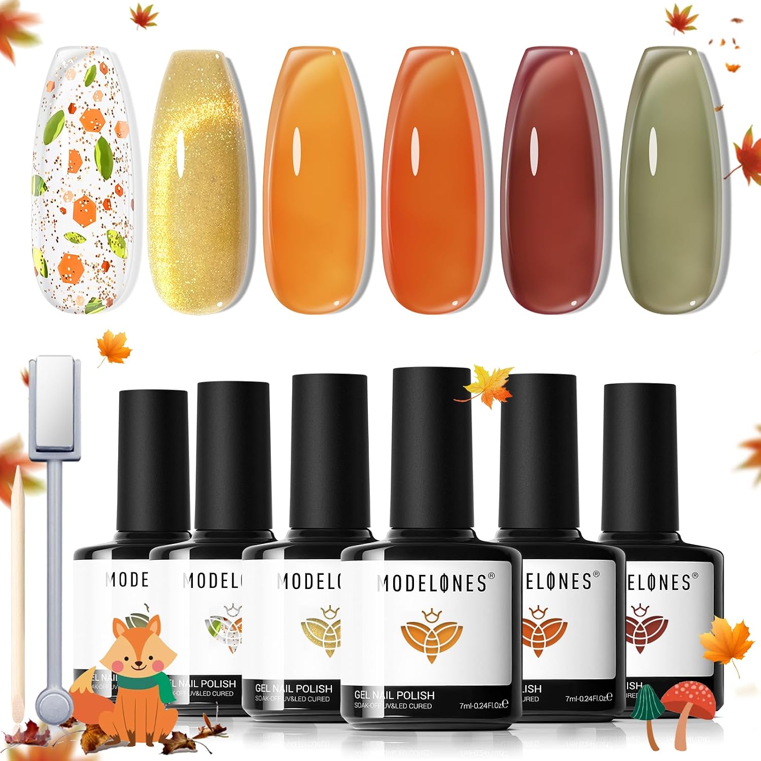 ESMALTES EN GEL MODELONES CAT EYE JELLY 6 COLORES VERDE NARANJA AMARILLO - 1