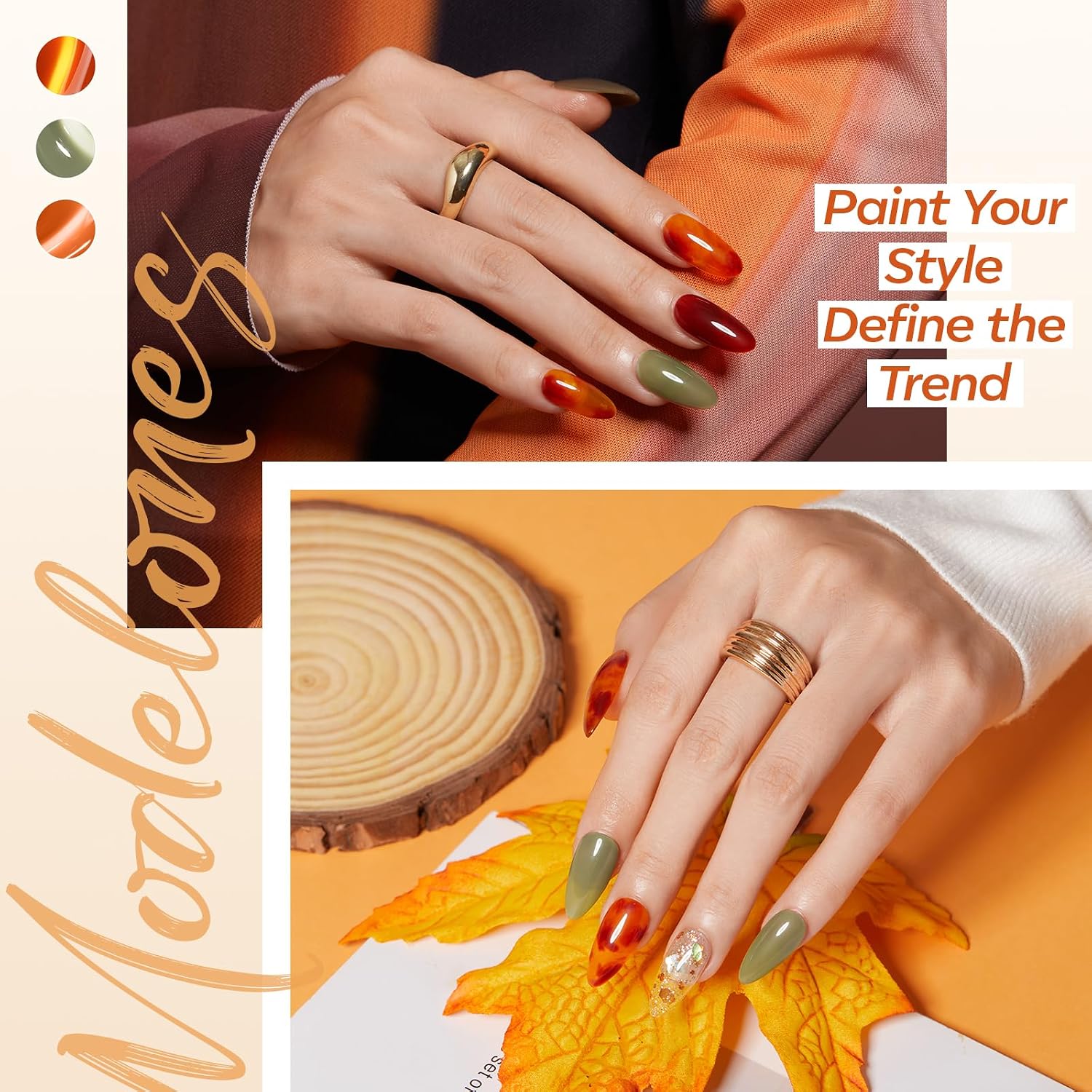 ESMALTES EN GEL MODELONES CAT EYE JELLY 6 COLORES VERDE NARANJA AMARILLO - 3
