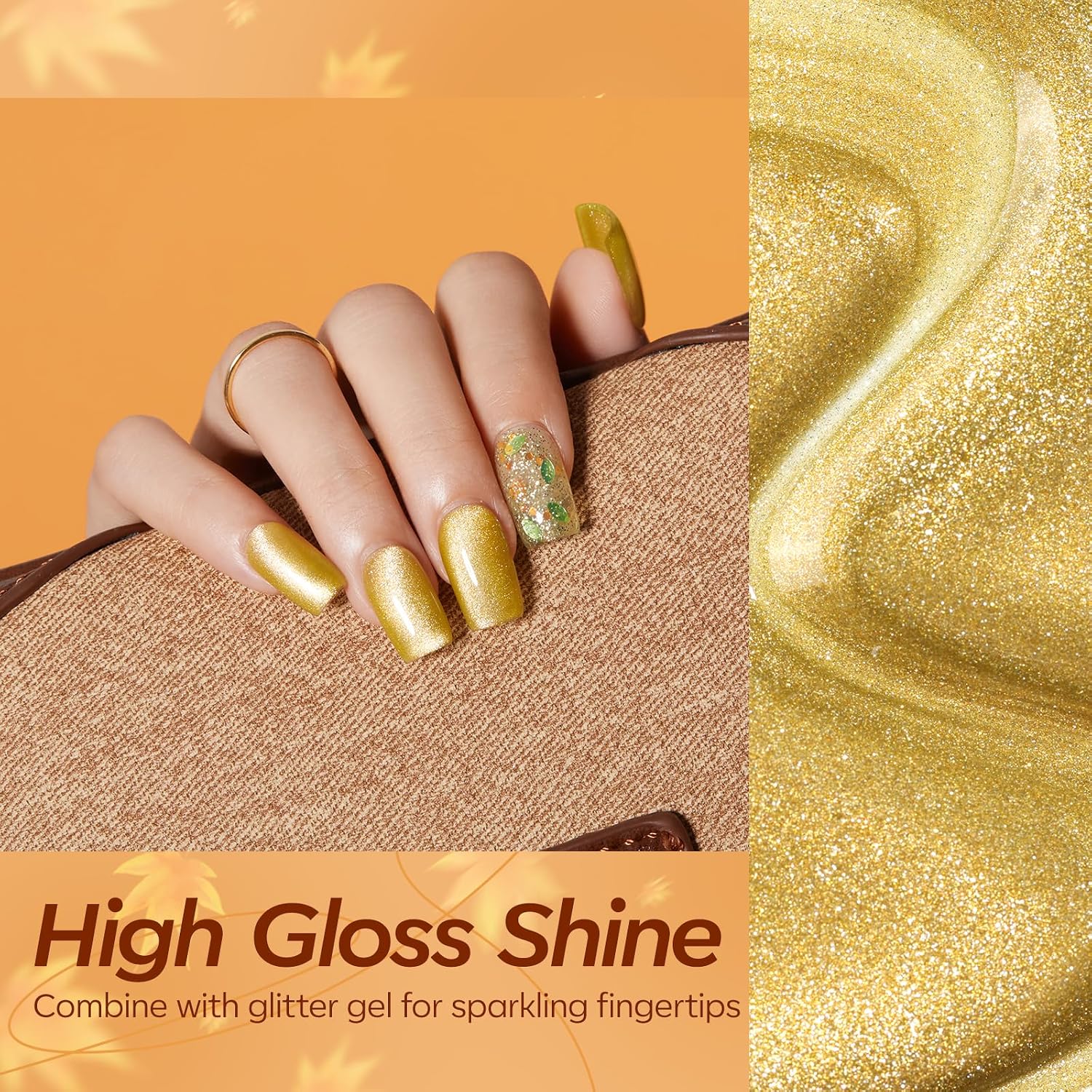 ESMALTES EN GEL MODELONES CAT EYE JELLY 6 COLORES VERDE NARANJA AMARILLO - 4