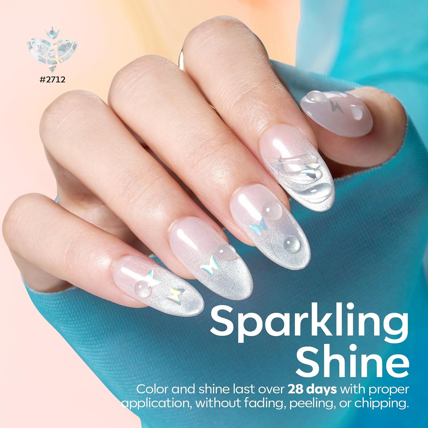 ESMALTES EN GEL MODELONES SET GLITTER 6 COLORES ROSADO AZUL - 4