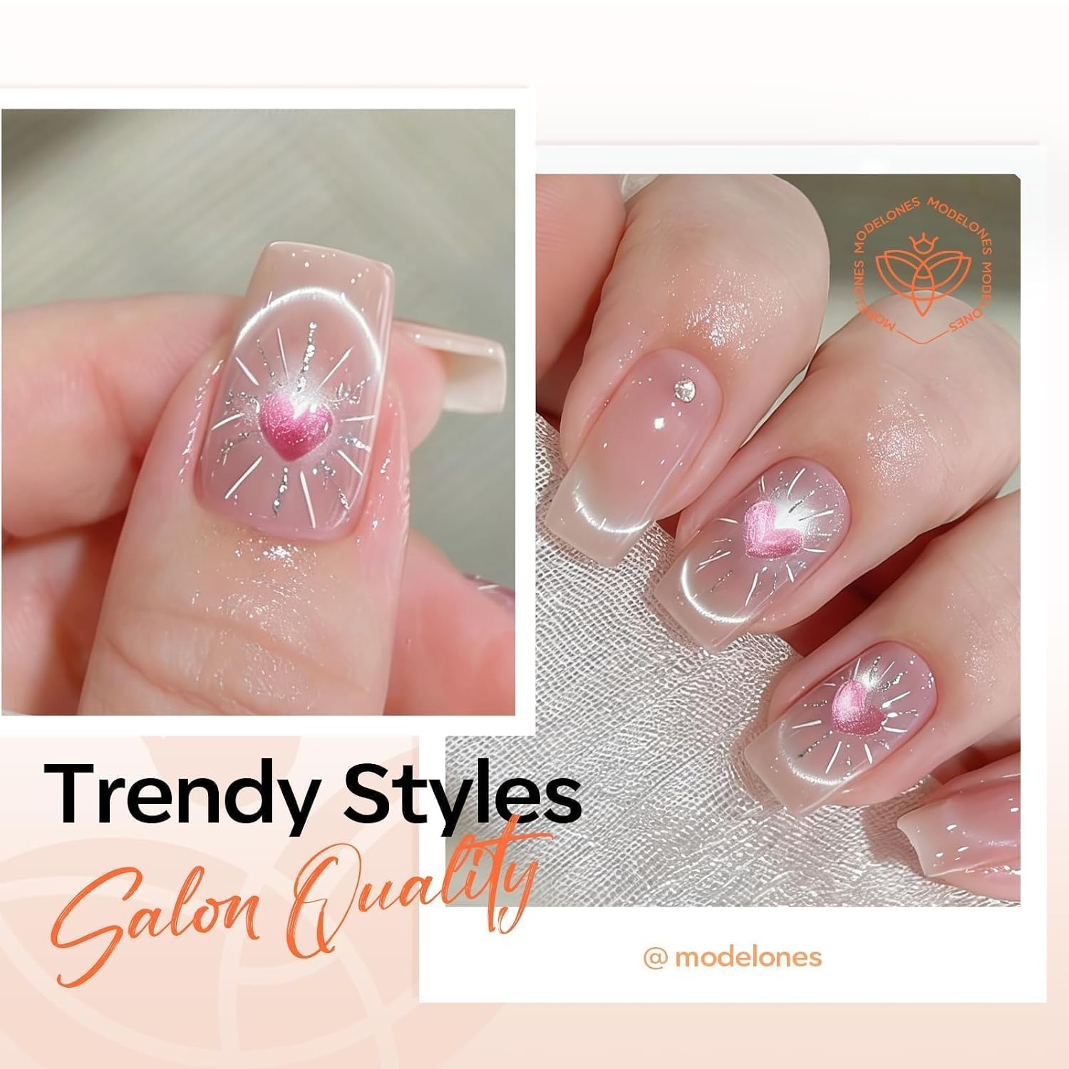 IMÁN PARA ESMALTE CAT EYE MODELONES FORMA CORAZÓN Y TIJERAS - 5