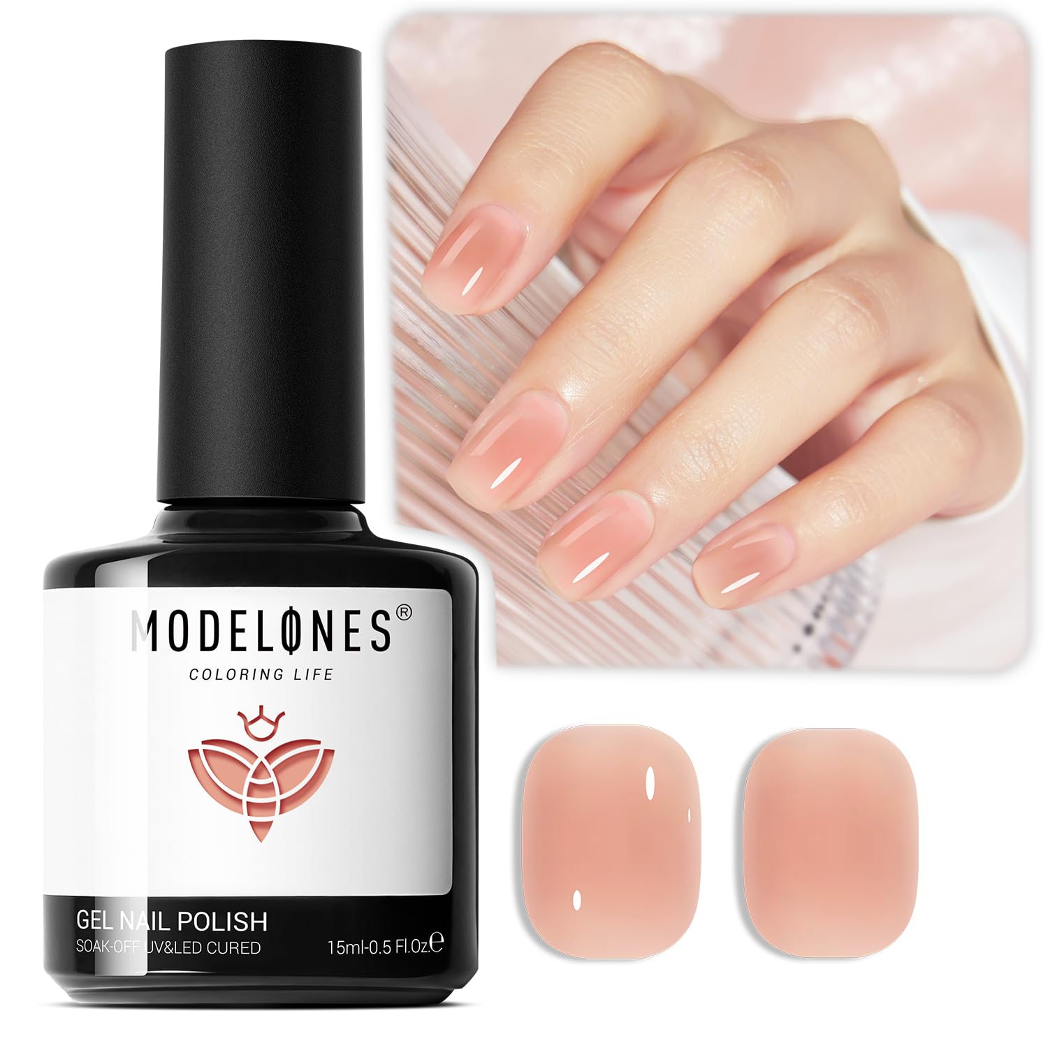 ESMALTE EN GEL MODELONES TRANSPARENTE JELLY NEUTRAL 15ML - 1