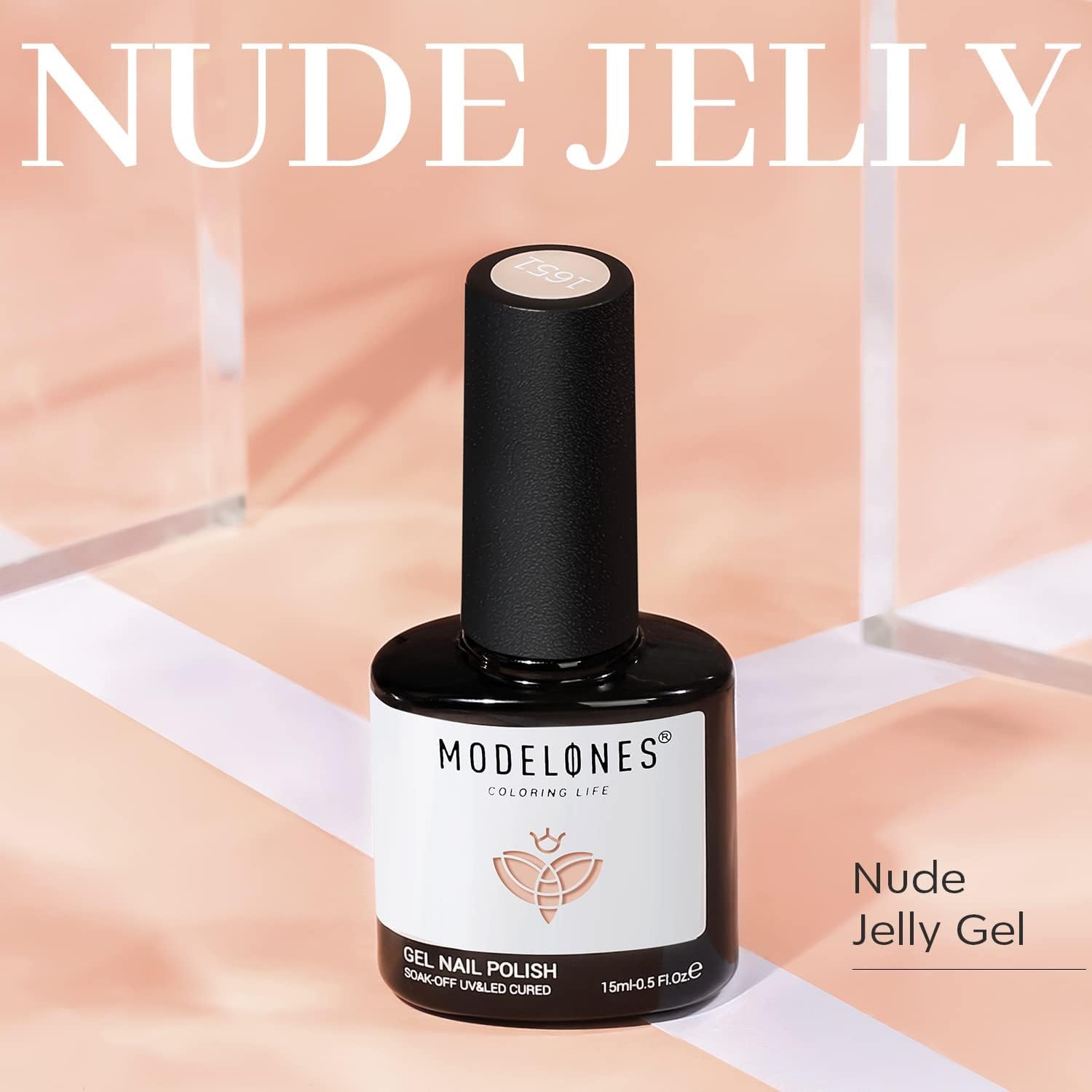 ESMALTE EN GEL MODELONES TRANSPARENTE JELLY NEUTRAL 15ML - 2