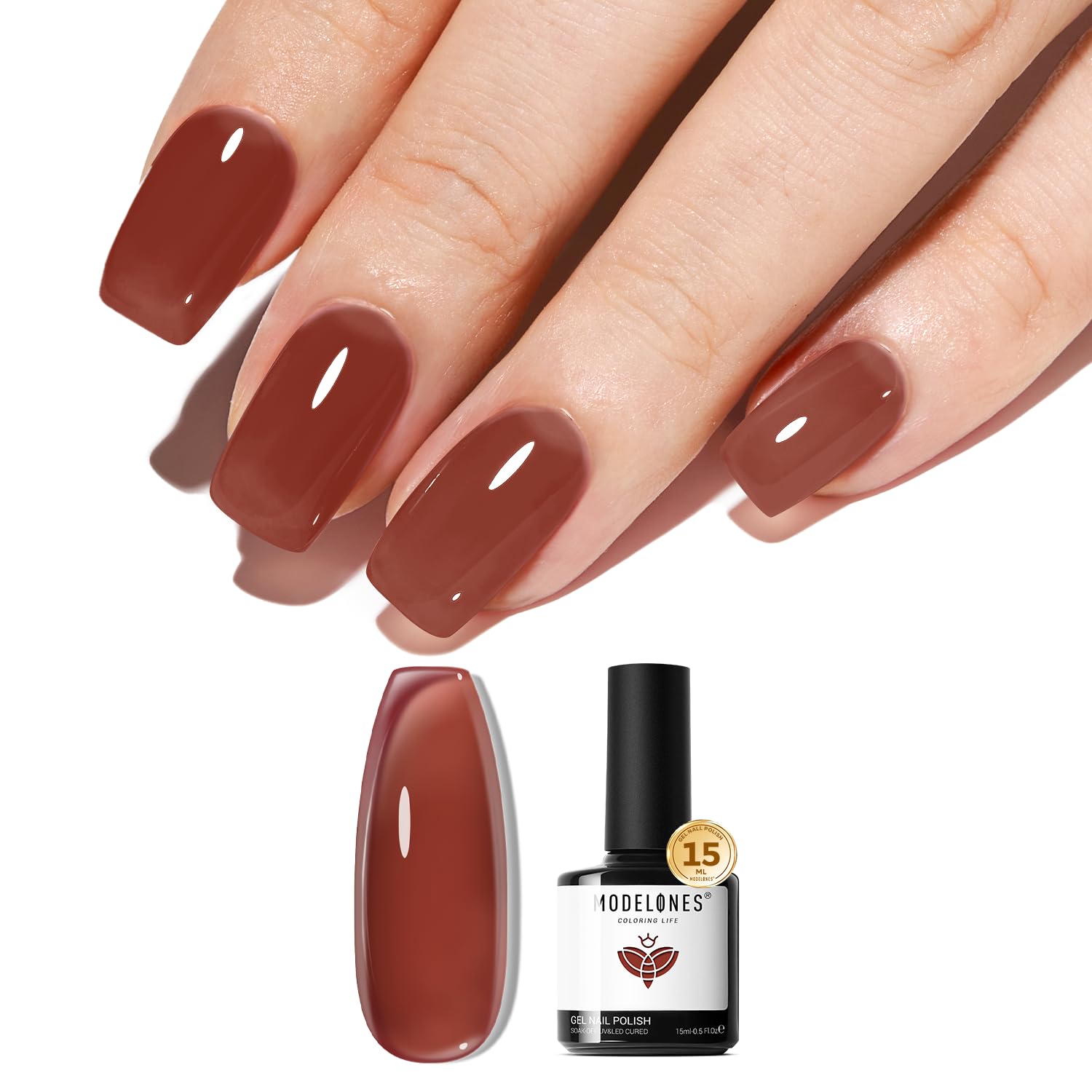 ESMALTE EN GEL MODELONES JELLY BROWN 15ML - 1