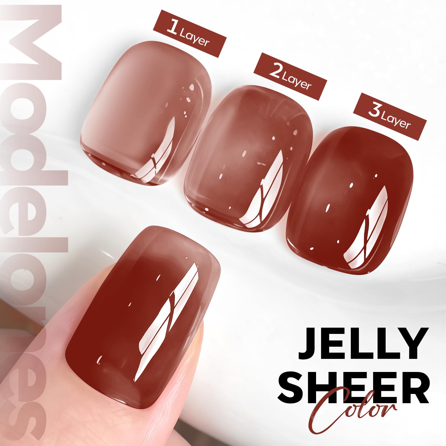 ESMALTE EN GEL MODELONES JELLY BROWN 15ML - 4