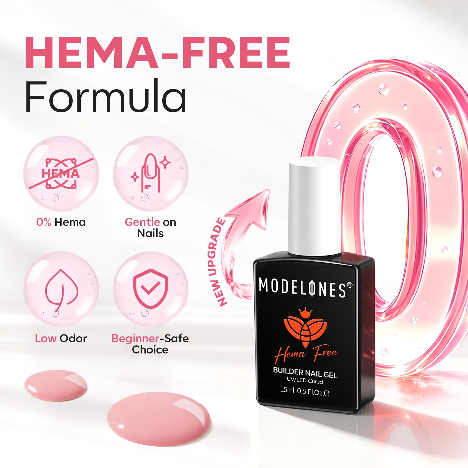 ESMALTE EN GEL MODELONES BUILDER PEACHY PINK SIN HEMA - 4