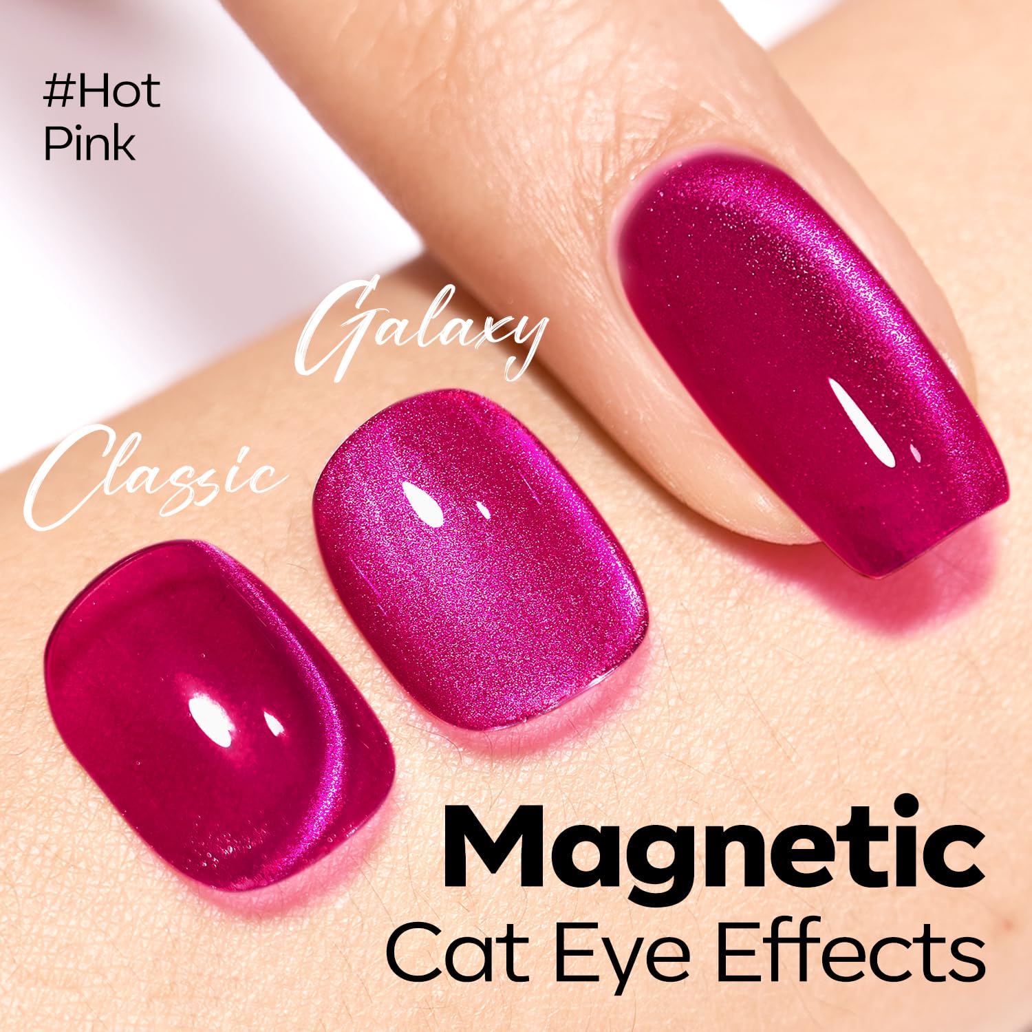 ESMALTE EN GEL MODELONES HOT PINK CAT EYE 15ML - 2