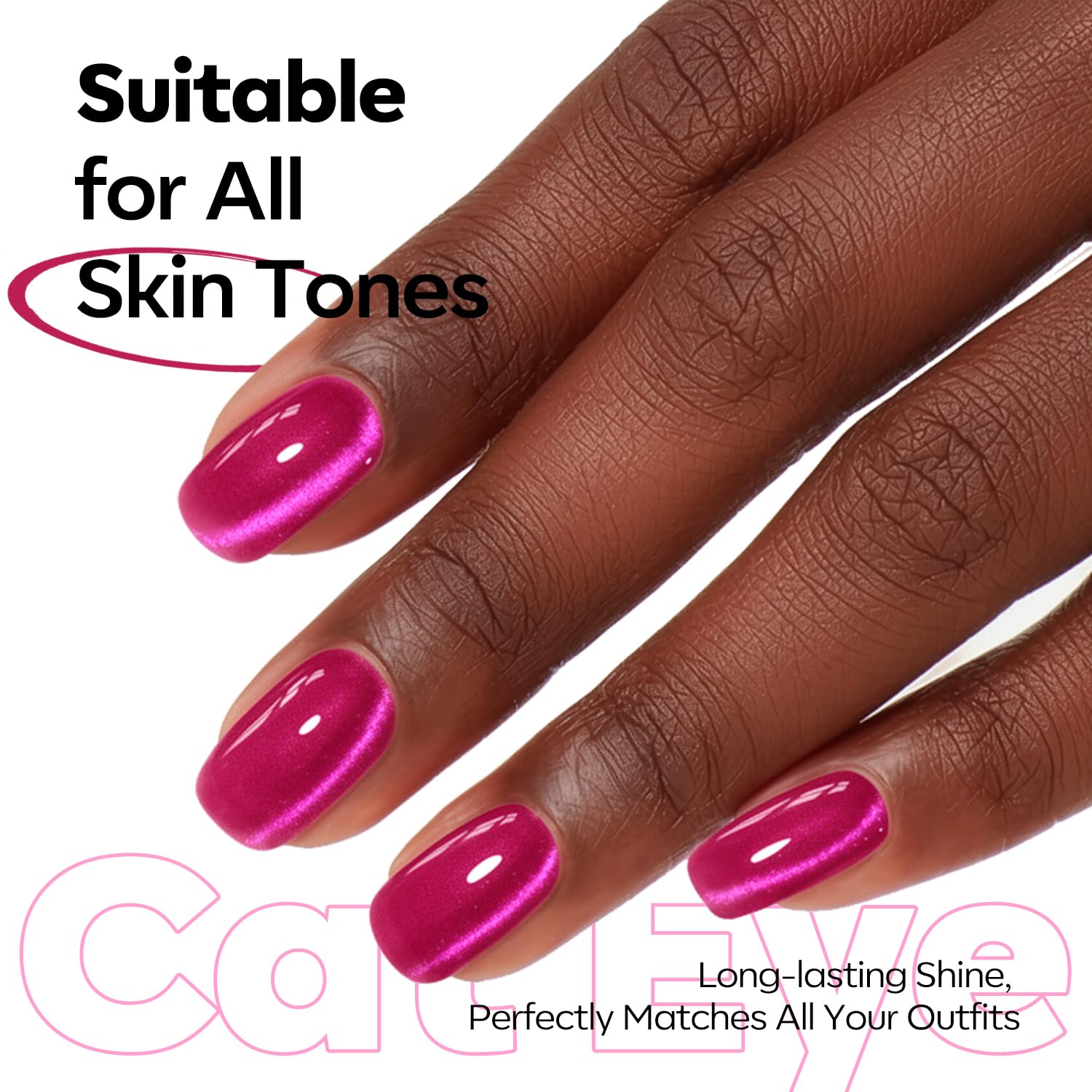 ESMALTE EN GEL MODELONES HOT PINK CAT EYE 15ML - 4
