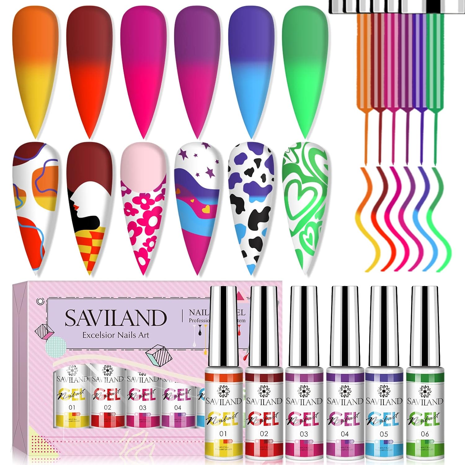 ESMALTE DE UÑAS SAVILAND GEL CAMBIO DE COLOR POR TEMPERATURA 6 COLORES - 1