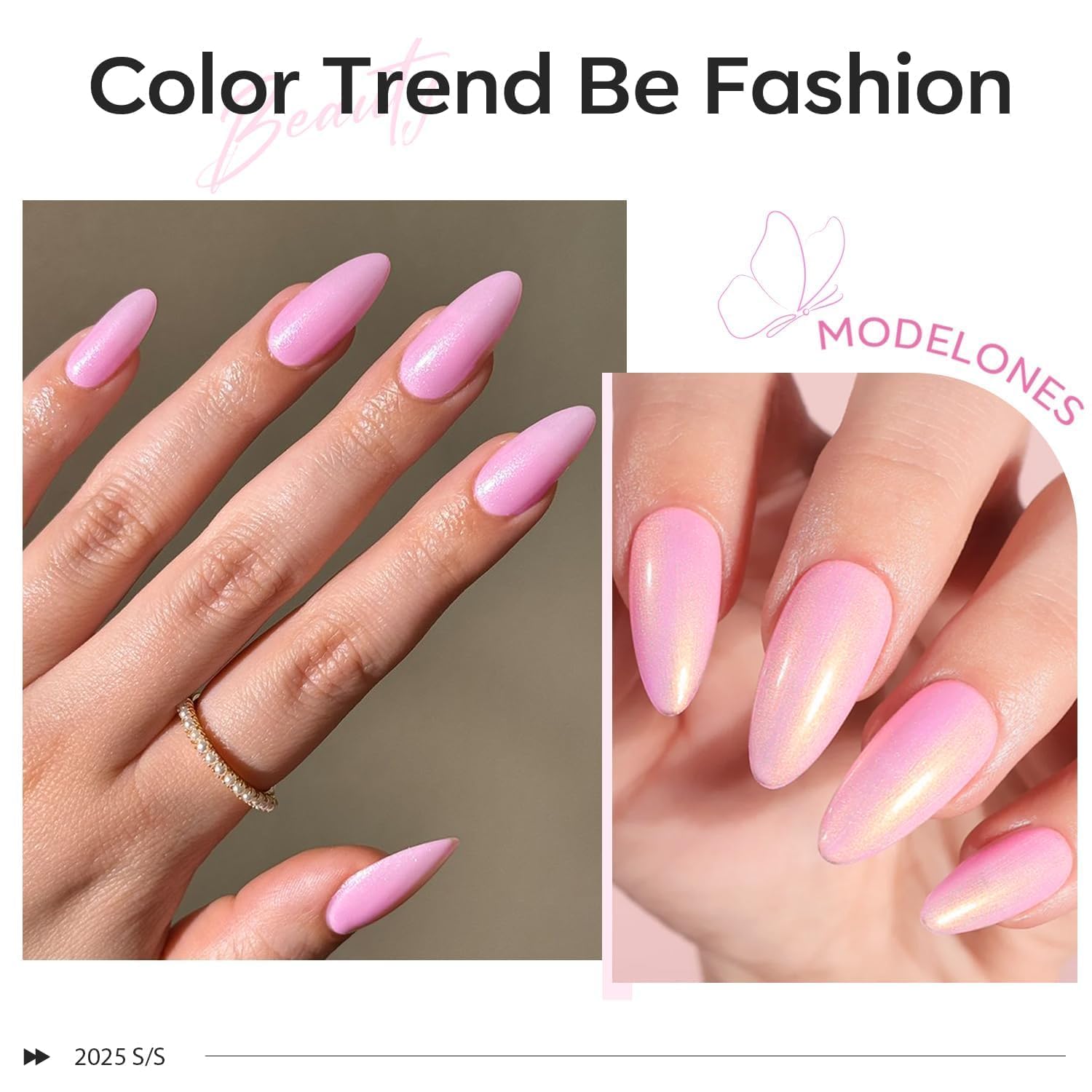 ESMALTE EN GEL MODELONES GLITTER PASTEL ROSADO - 2