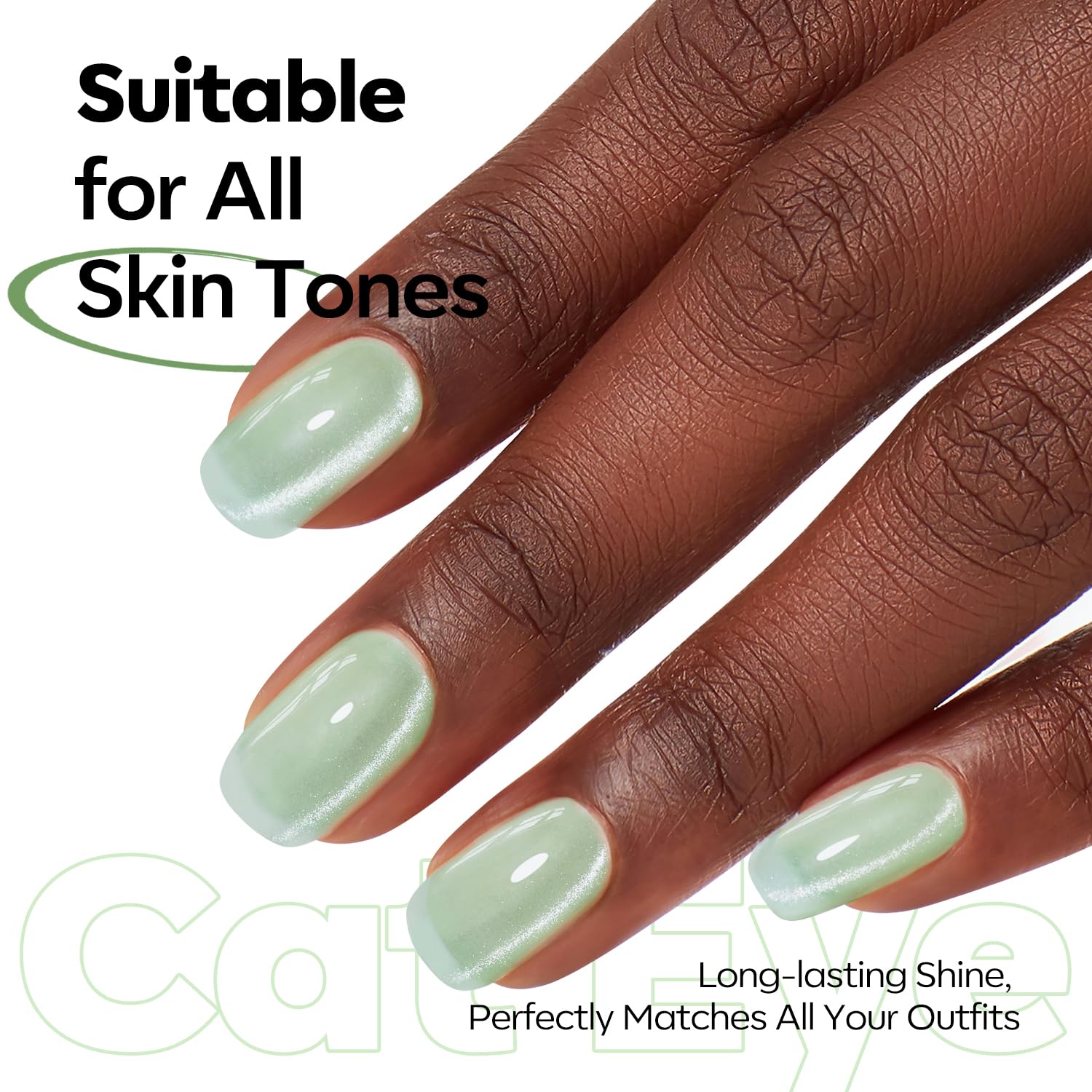 ESMALTE EN GEL MODELONES CAT EYE GREEN GRAPES GLITTER MAGNÉTICO 15 ML - 4