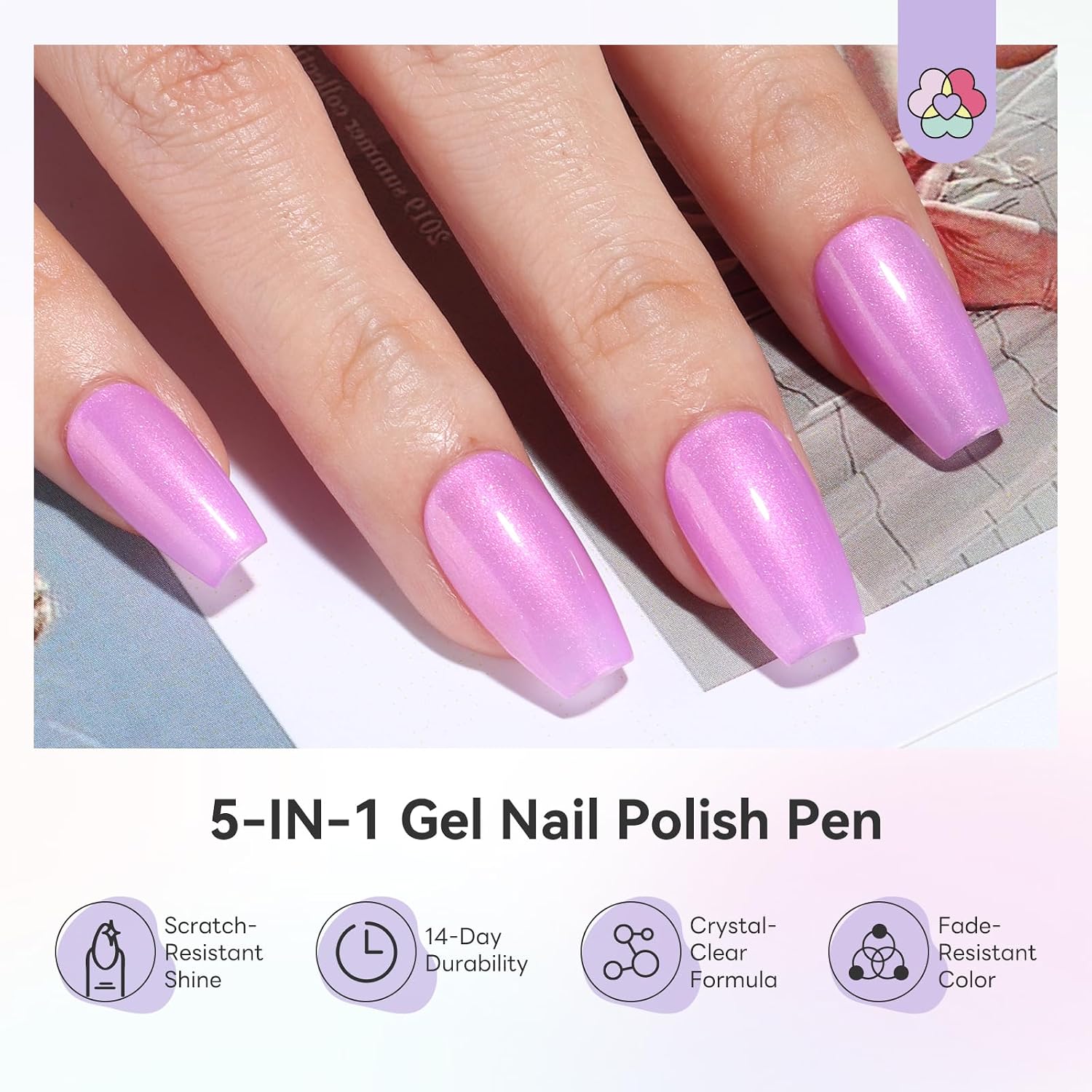 ESMALTES EN GEL SAVILAND ONE-STEP SET 6 COLORES PERLA ROSA AZUL - 3