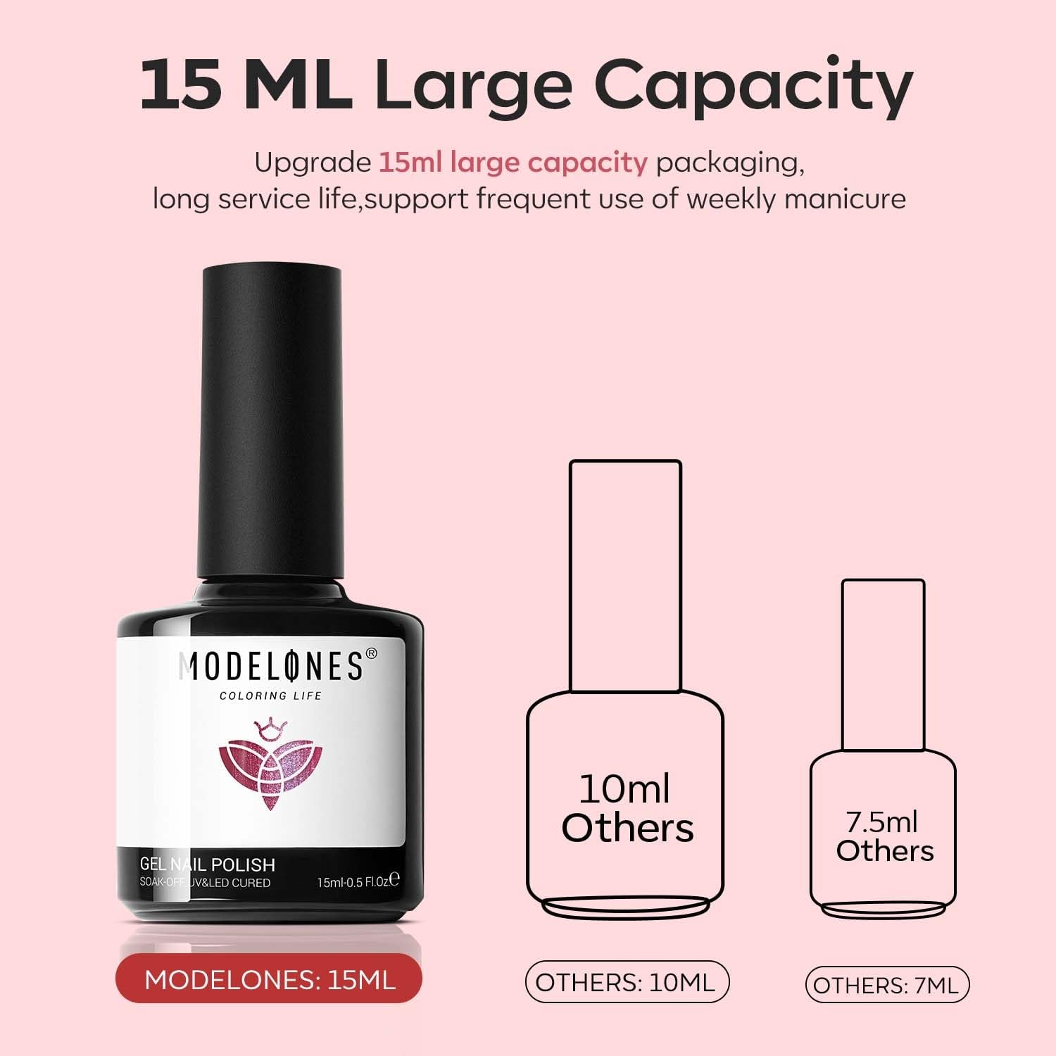 ESMALTE EN GEL MODELONES GLITTER PASTEL BURDEOS 15ML - 4