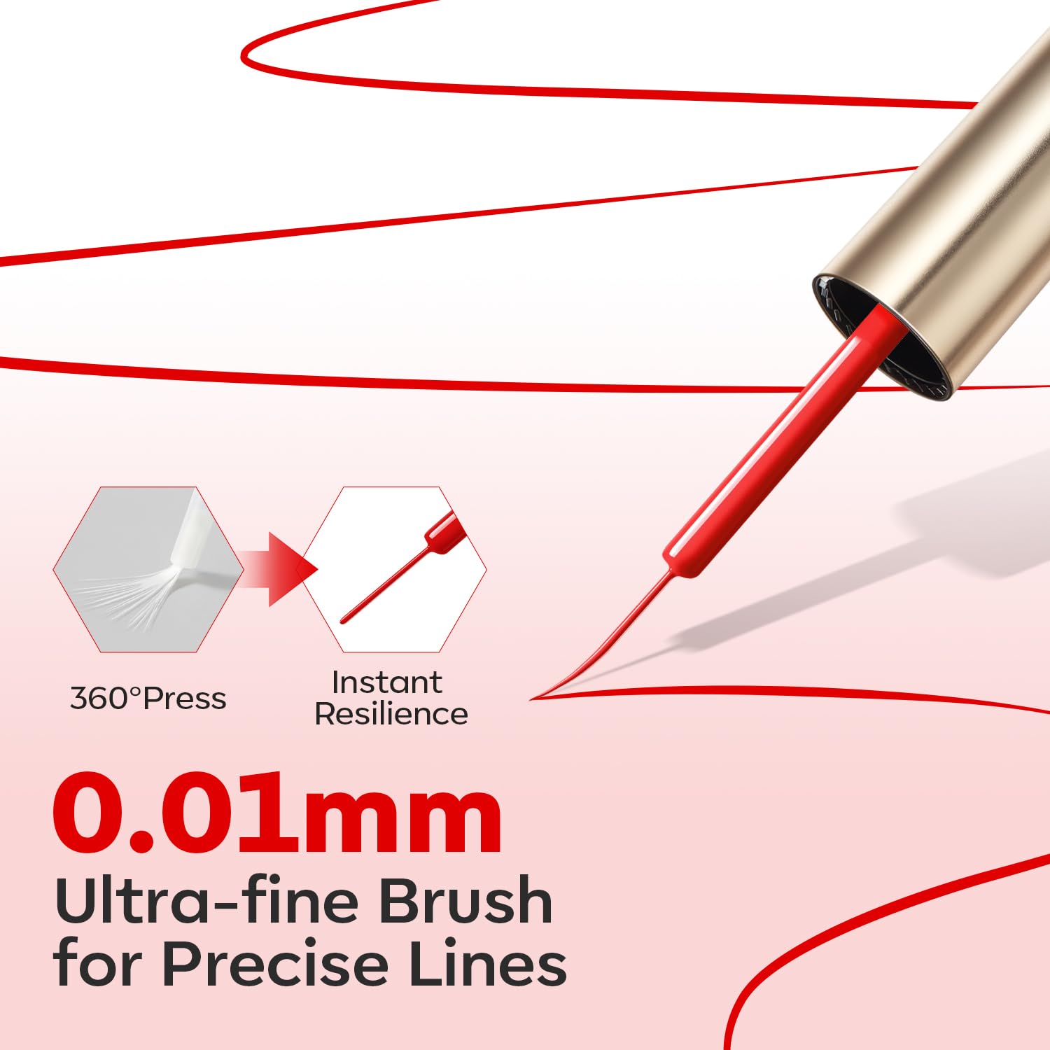 ESMALTE EN GEL MODELONES RED FRENCH TIP LINER 15ML CON PINCEL FINO INCORPORADO - 5