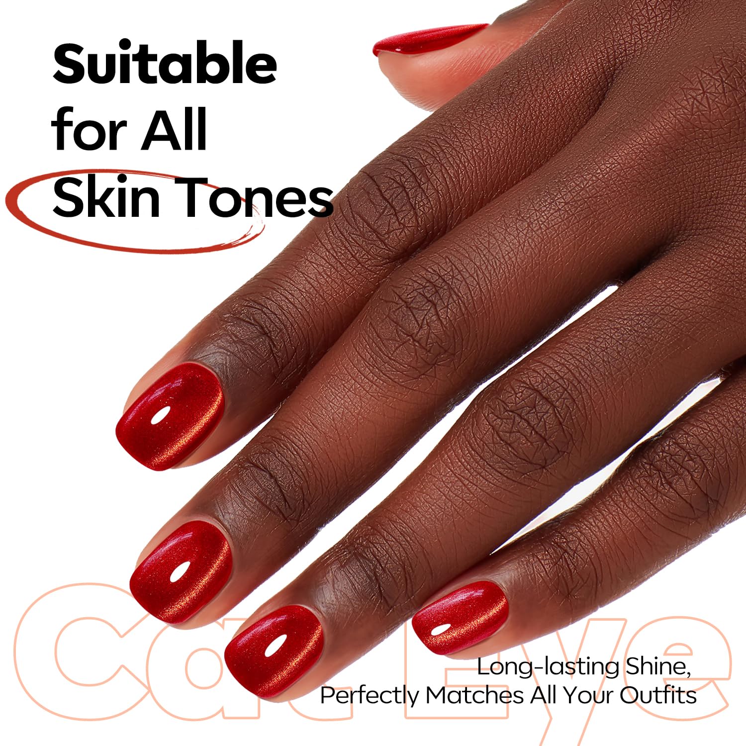 ESMALTE EN GEL MODELONES RED CAT EYE CON BRILLO DORADO MAGNÉTICO 15ML - 5