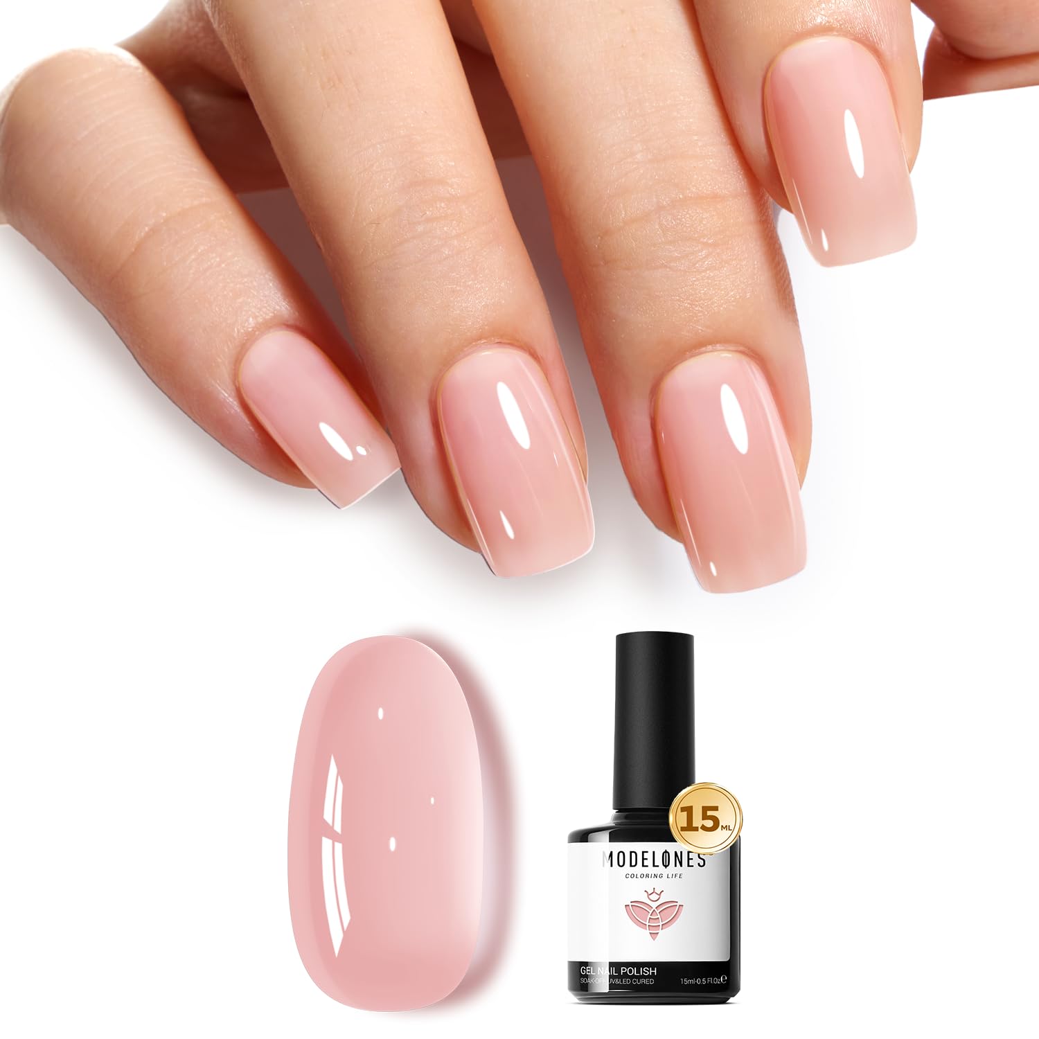 ESMALTE EN GEL MODELONES PINK NUDE 15ML - 1