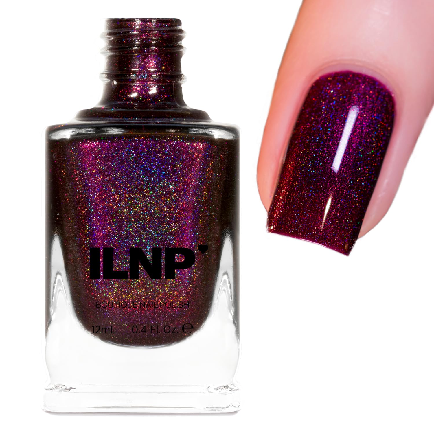 ESMALTE DE UÑAS ILNP BLACK ORCHID DEEP BURGUNDY HOLOGRÁFICO - 1