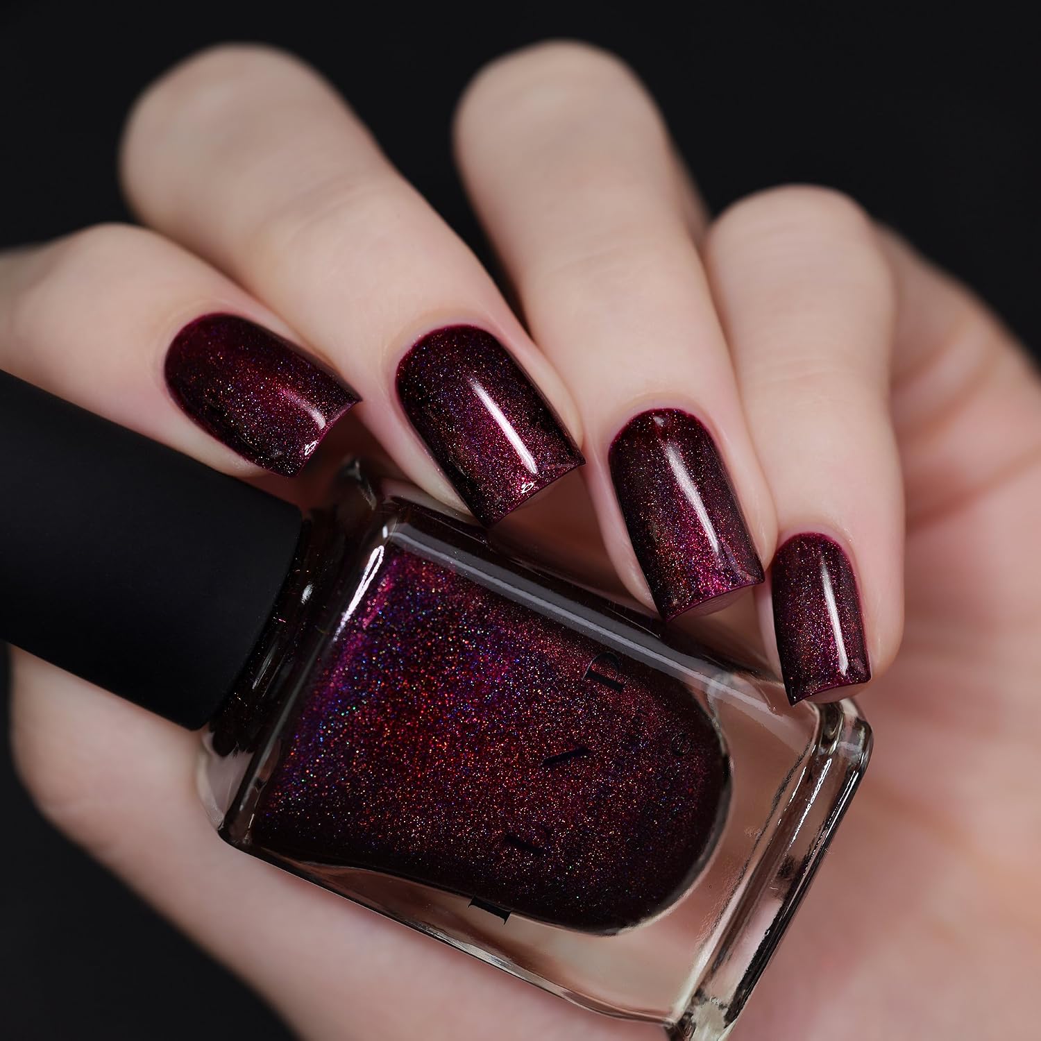 ESMALTE DE UÑAS ILNP BLACK ORCHID DEEP BURGUNDY HOLOGRÁFICO - 3