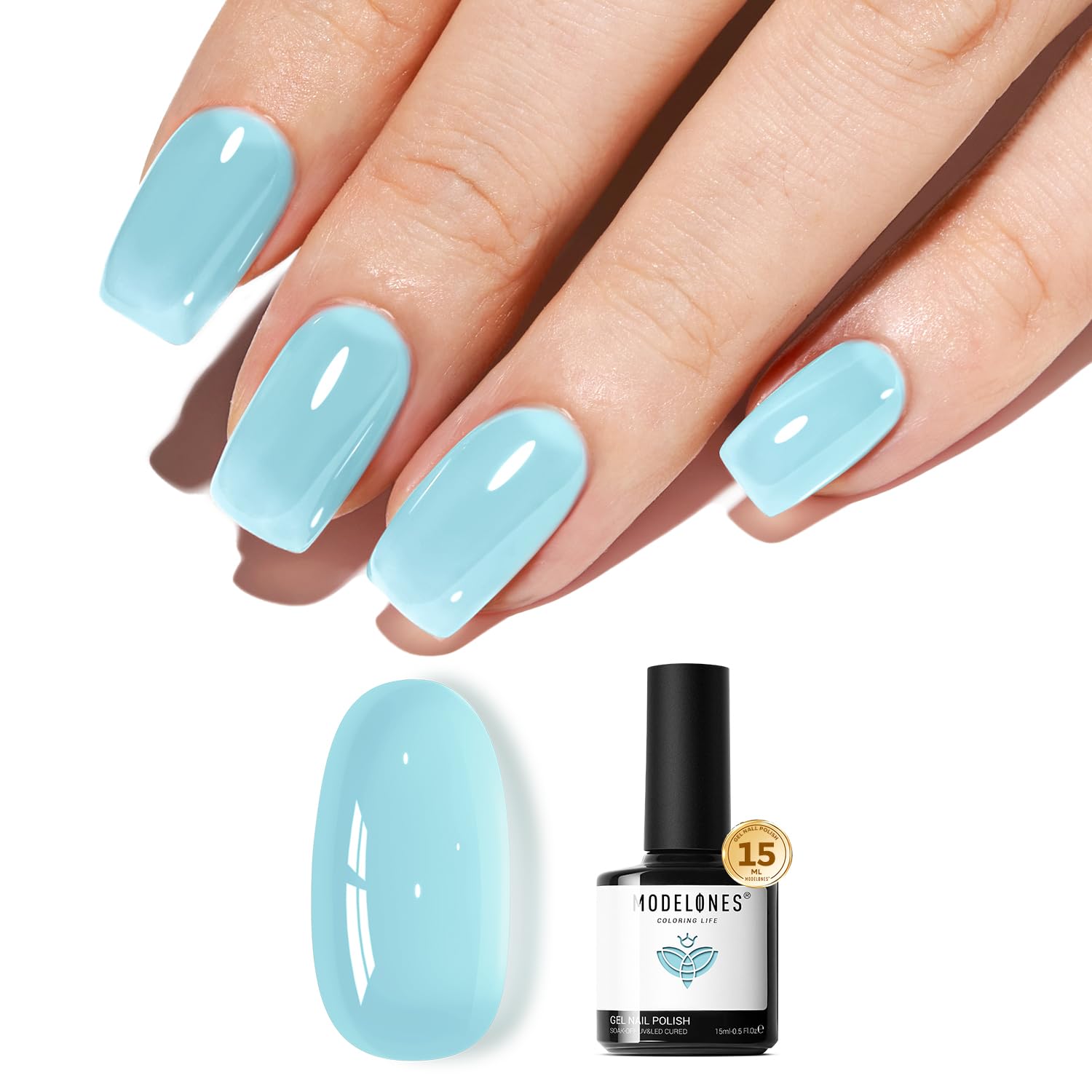 ESMALTE EN GEL MODELONES JELLY BABY BLUE TRANSLÚCIDO 15ML - 1