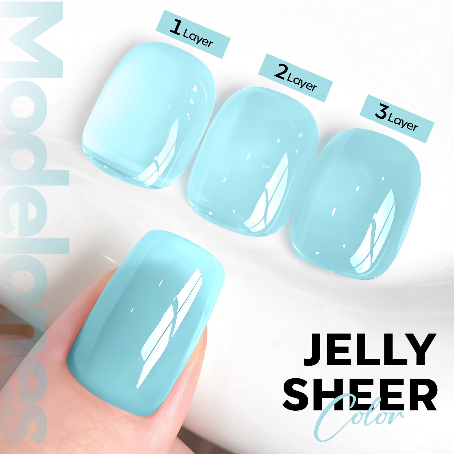 ESMALTE EN GEL MODELONES JELLY BABY BLUE TRANSLÚCIDO 15ML - 2