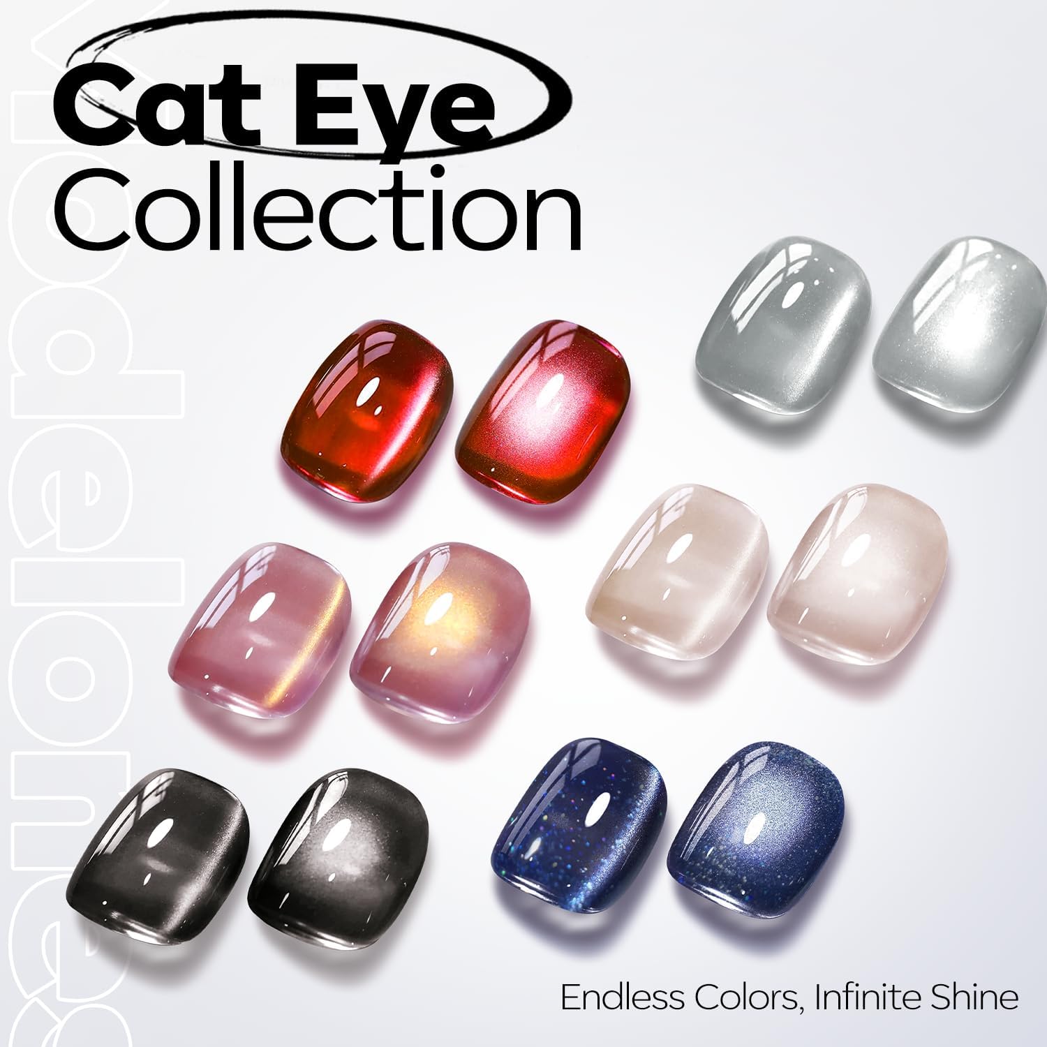 ESMALTE EN GEL MODELONES CAT EYE SILVER WHITE GLITTER 15 ML - 5