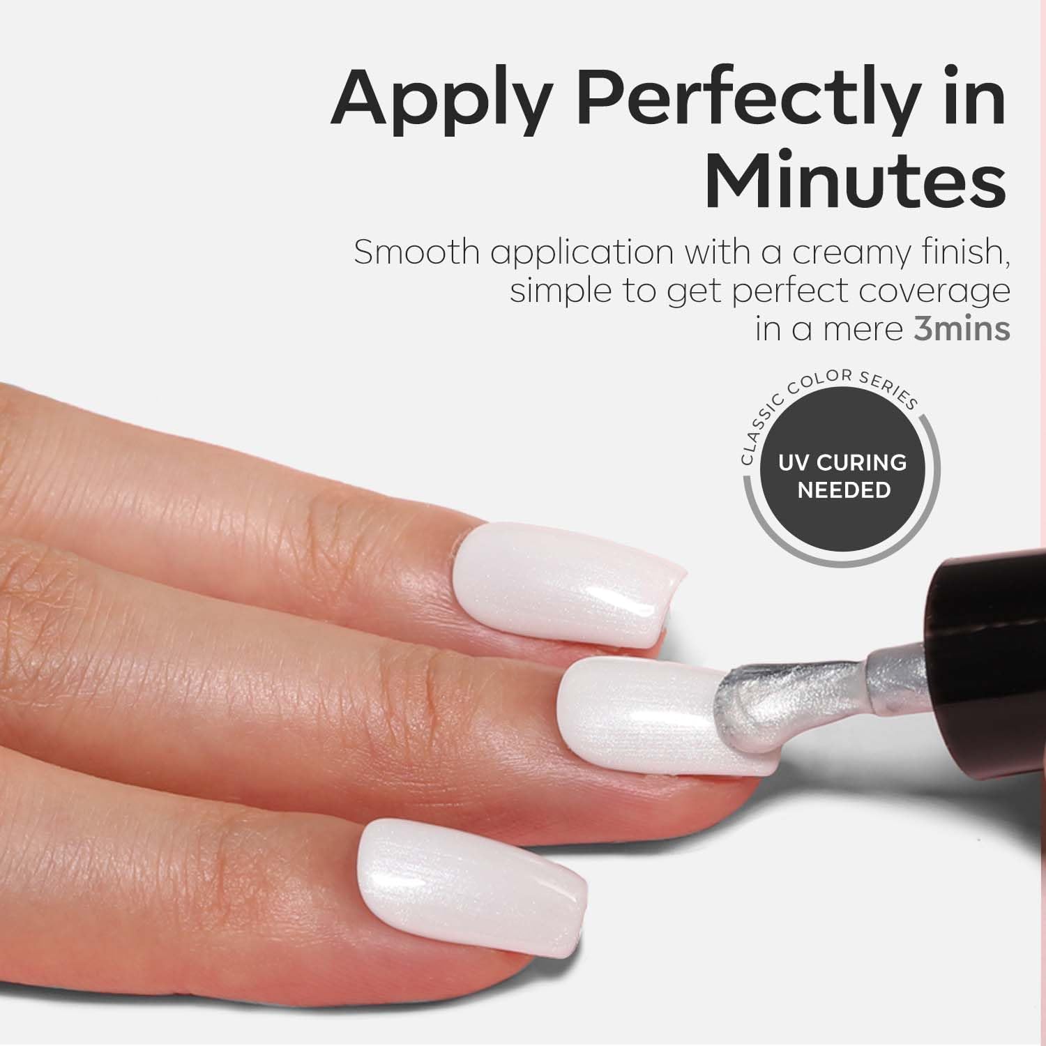 ESMALTE EN GEL MODELONES SHINE WHITE 15ML PERLA BLANCA CON GLITTER - 4