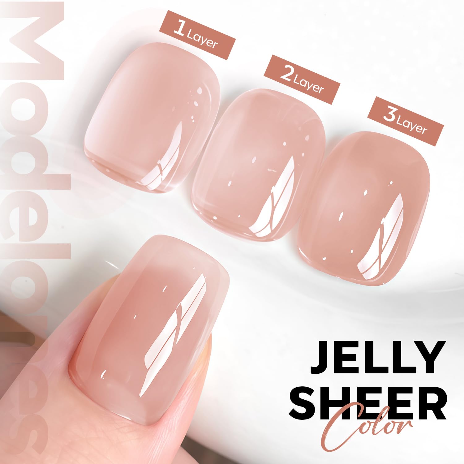 ESMALTE EN GEL MODELONES NUDE JELLY ROSADO NATURAL 15ML - 2