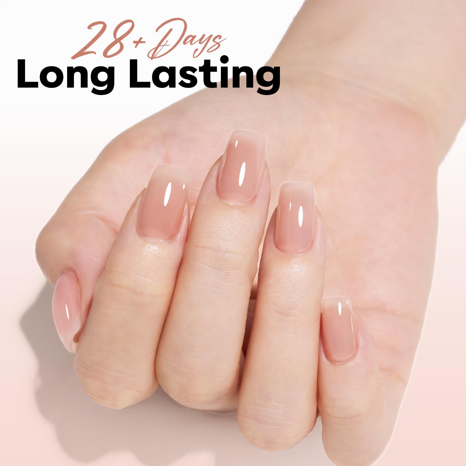 ESMALTE EN GEL MODELONES NUDE JELLY ROSADO NATURAL 15ML - 5