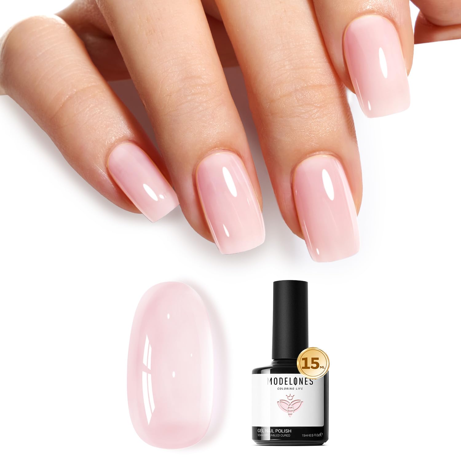 ESMALTE EN GEL MODELONES PINK JELLY NUDE 15ML - 1