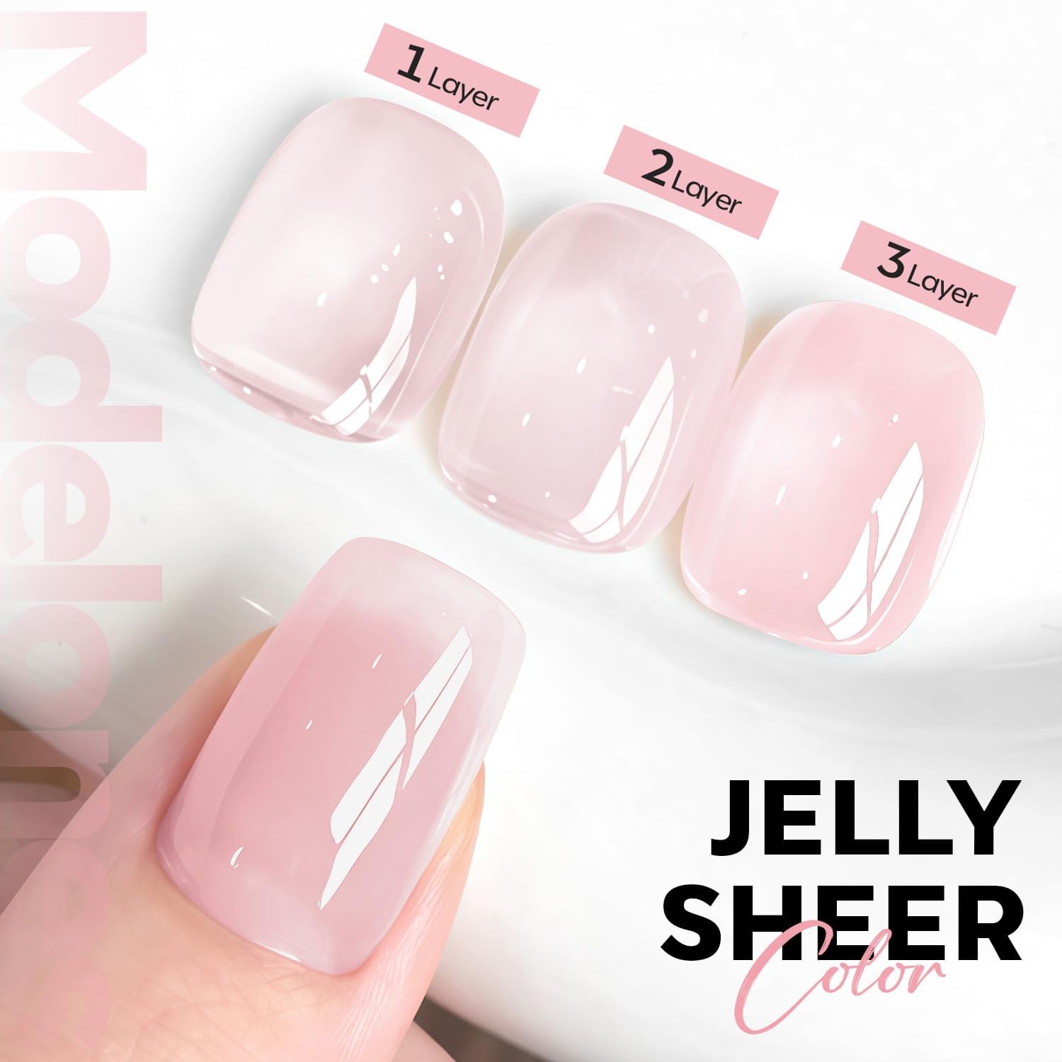 ESMALTE EN GEL MODELONES PINK JELLY NUDE 15ML - 2