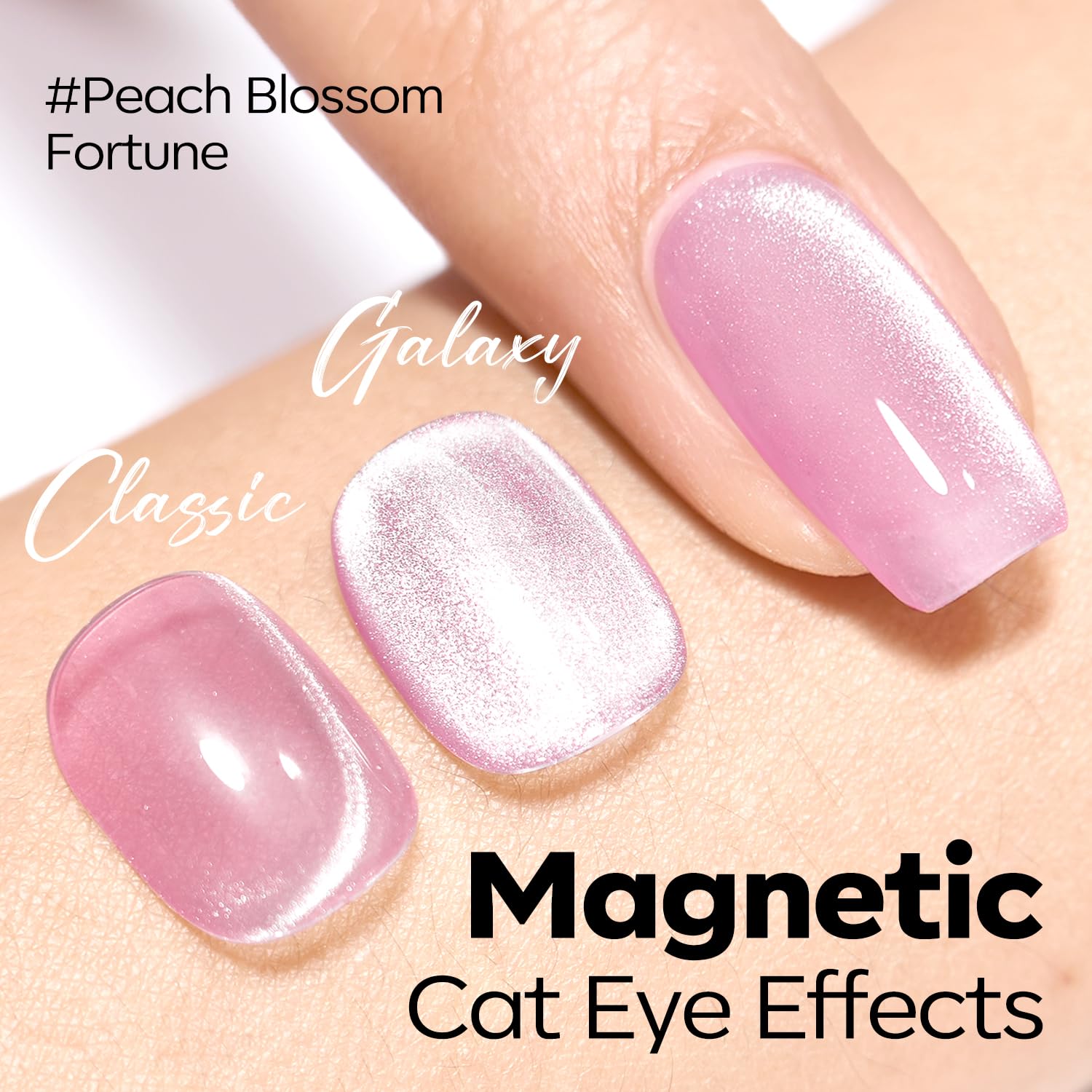 ESMALTE EN GEL MODELONES PINK CAT EYE GLITTER HOLOGRÁFICO - 2